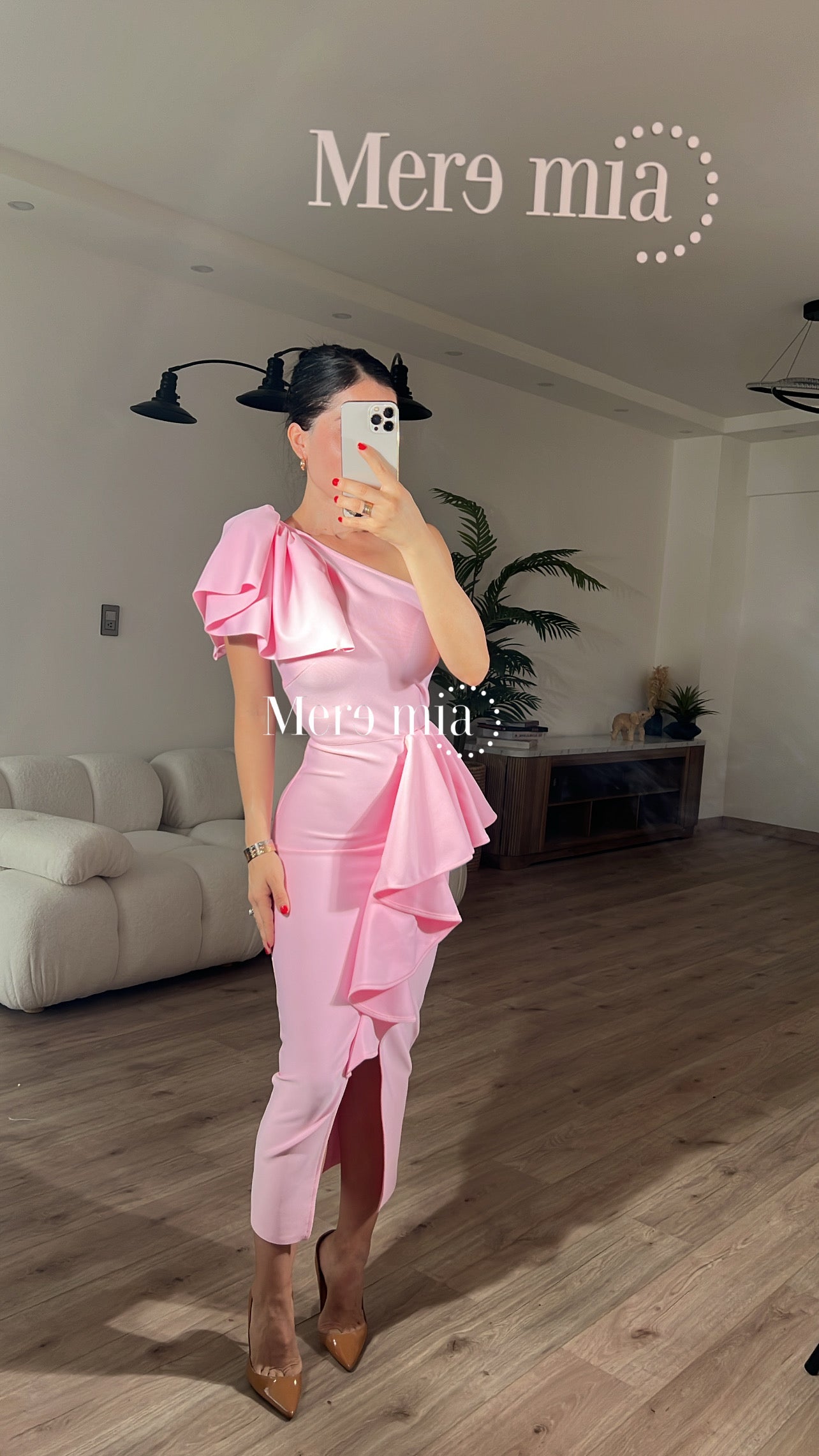 Vestido rosa escarola