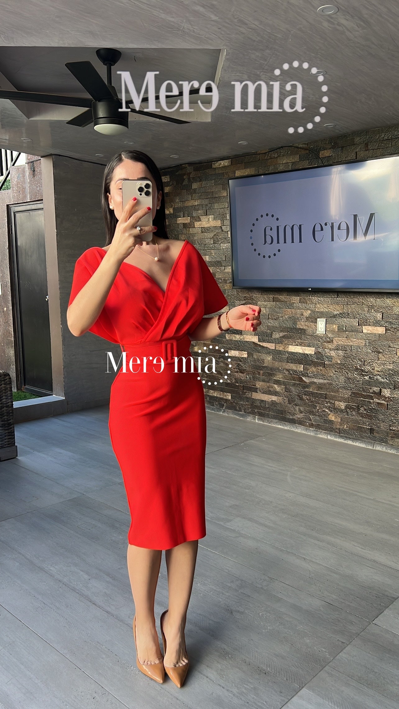 Vestido rojo cinto