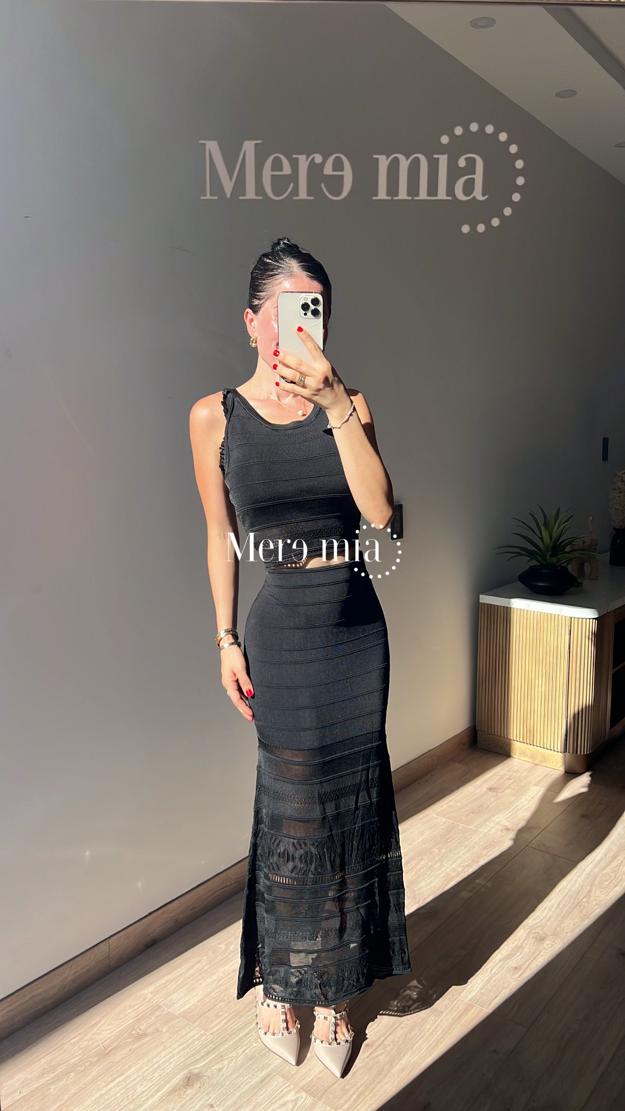 Conjunto negro knitted