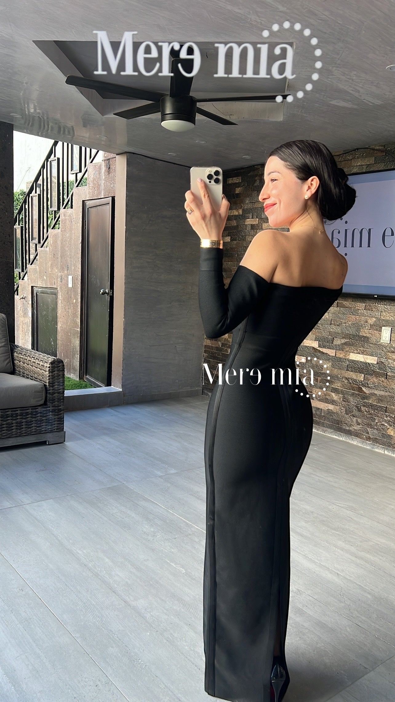 Vestido negro ml largo homb