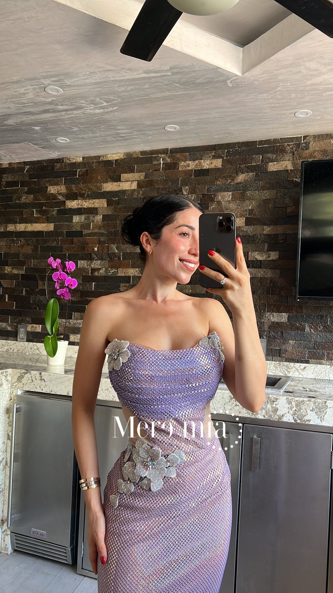 Vestido lavanda flores pl