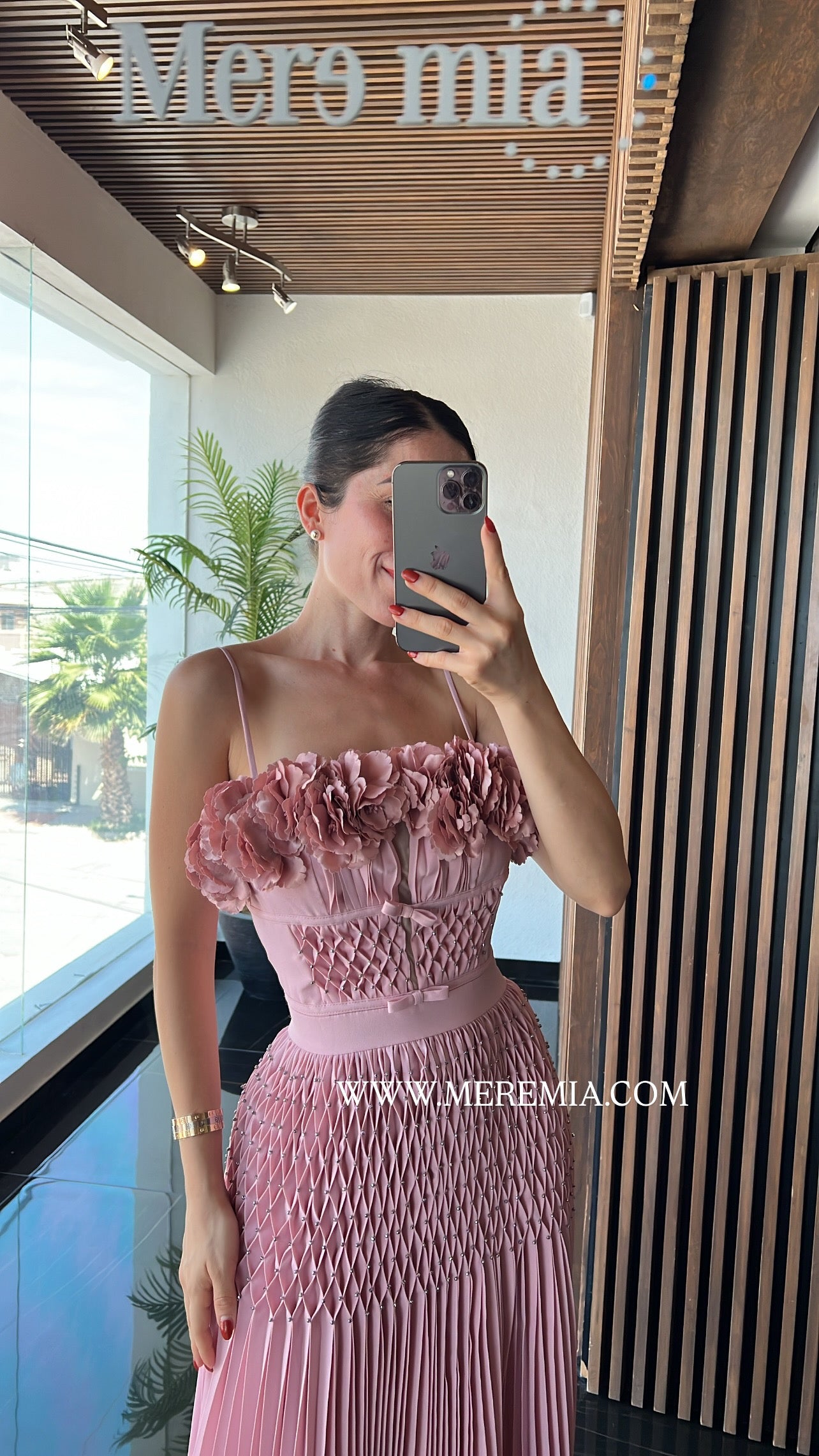 Vestido plisado flores