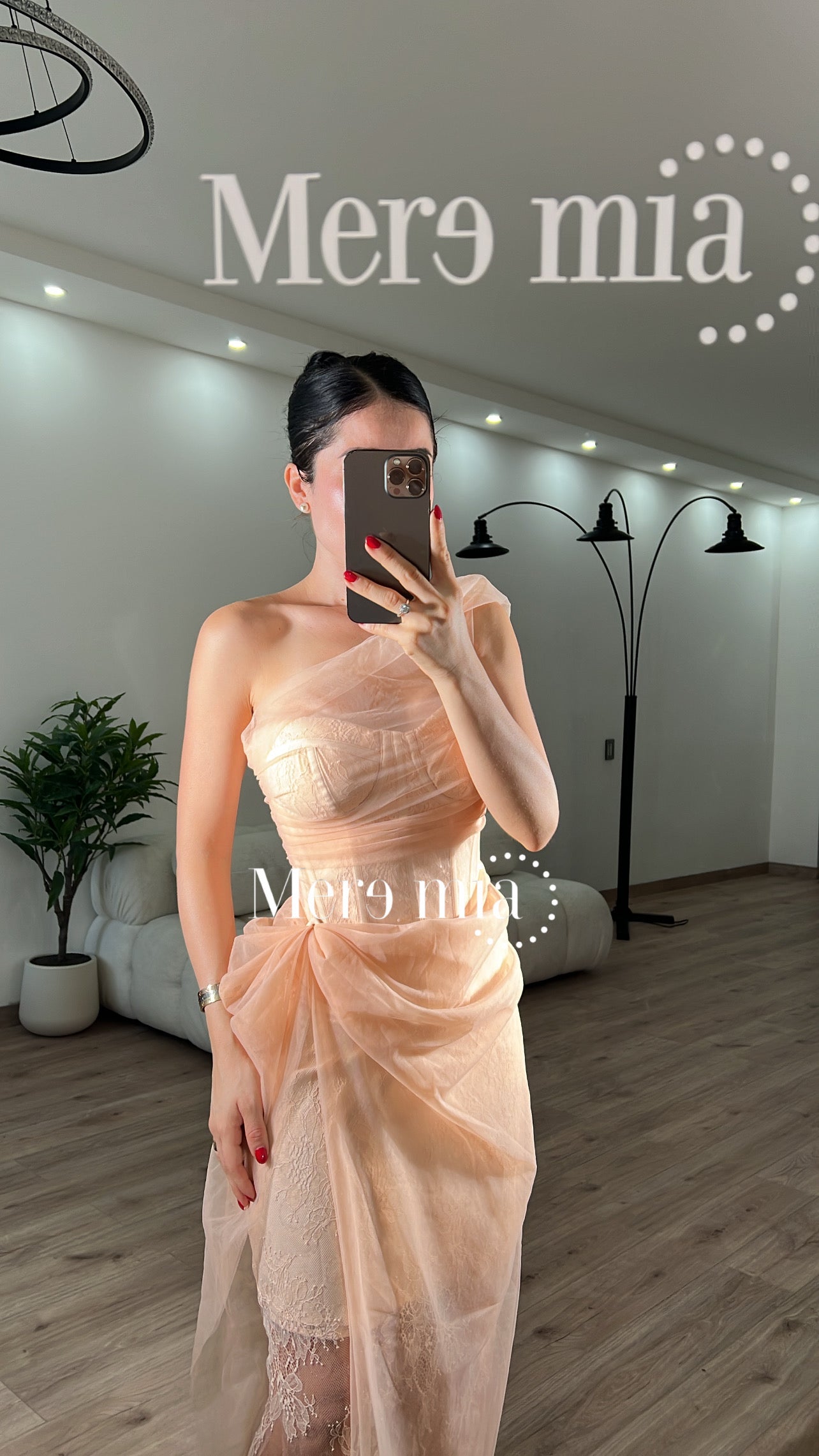 Vestido melón encaje