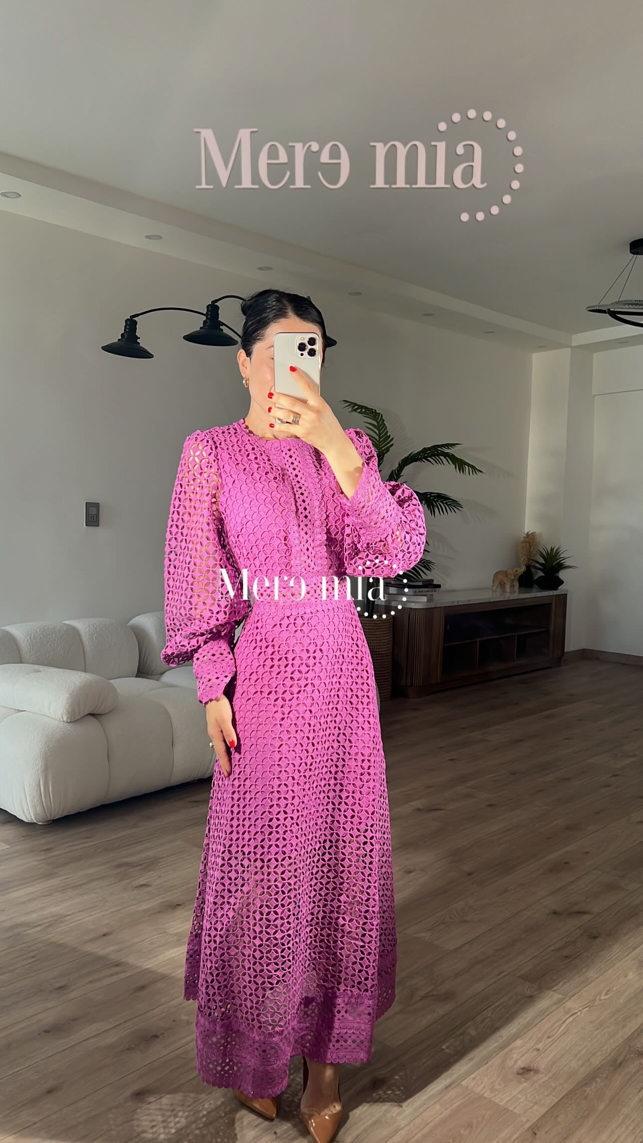 Vestido lila uva bordado