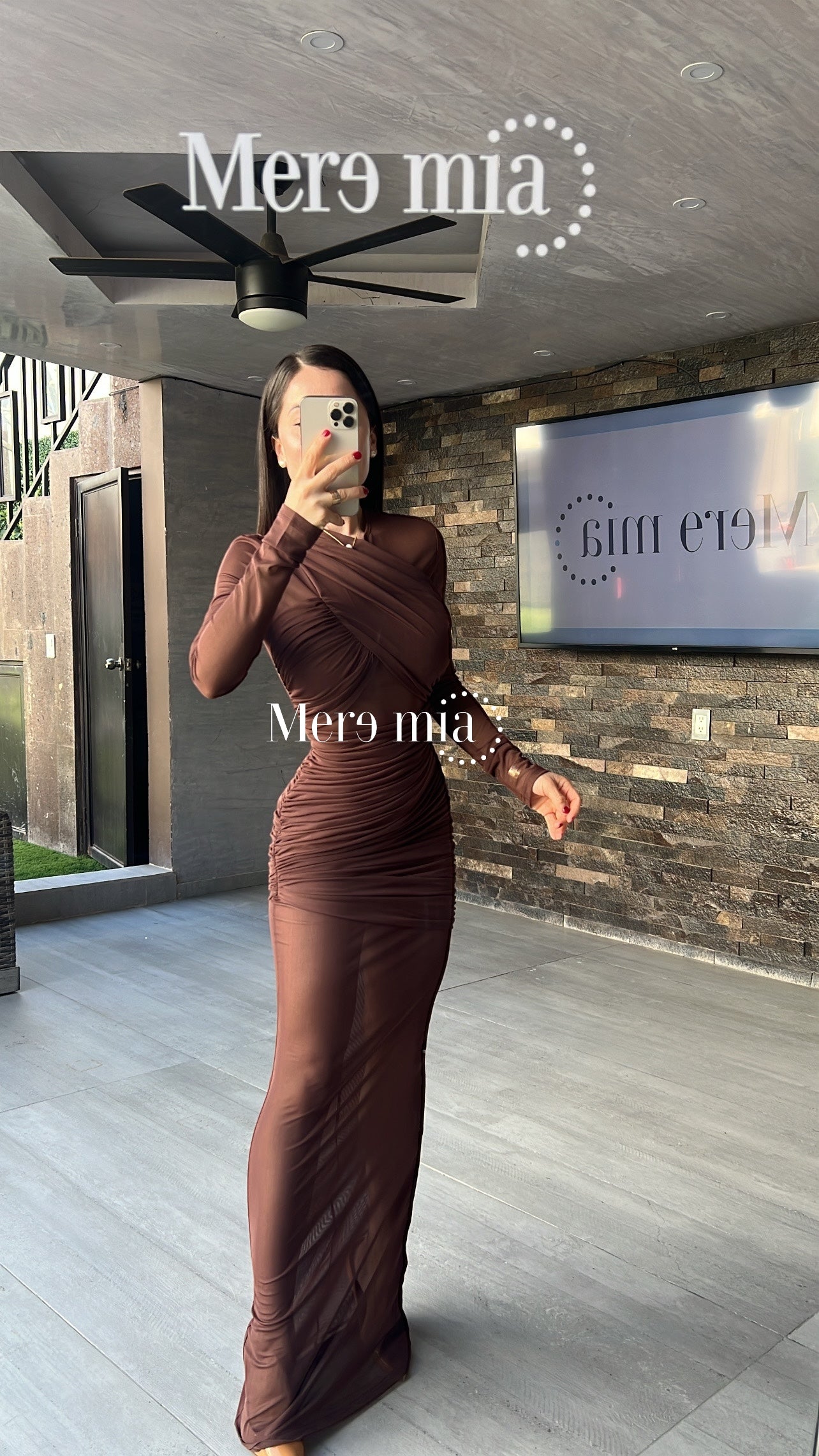 Vestido malla plisado