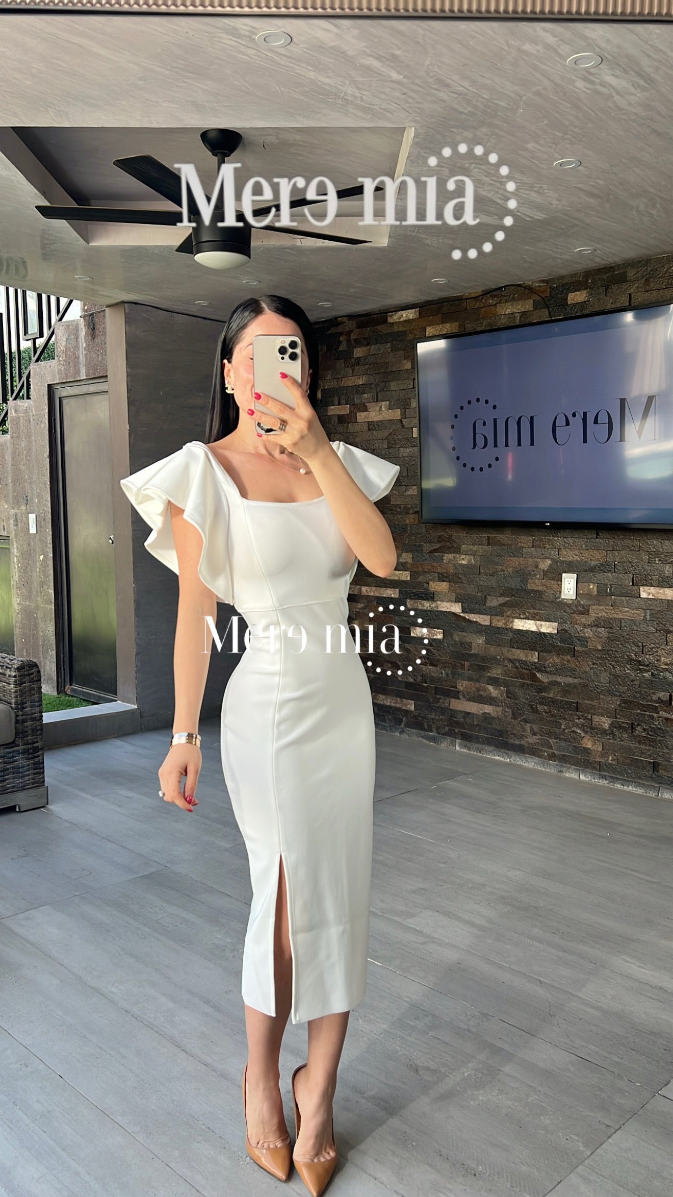 Vestido blanco mangas ol