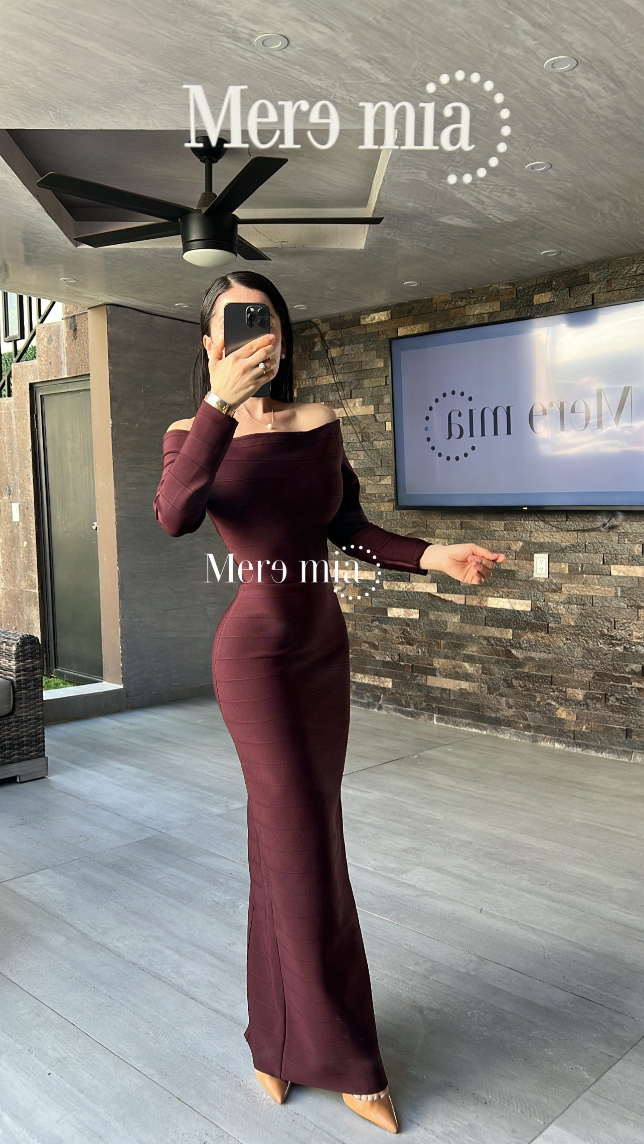 Vestido rayado escote U