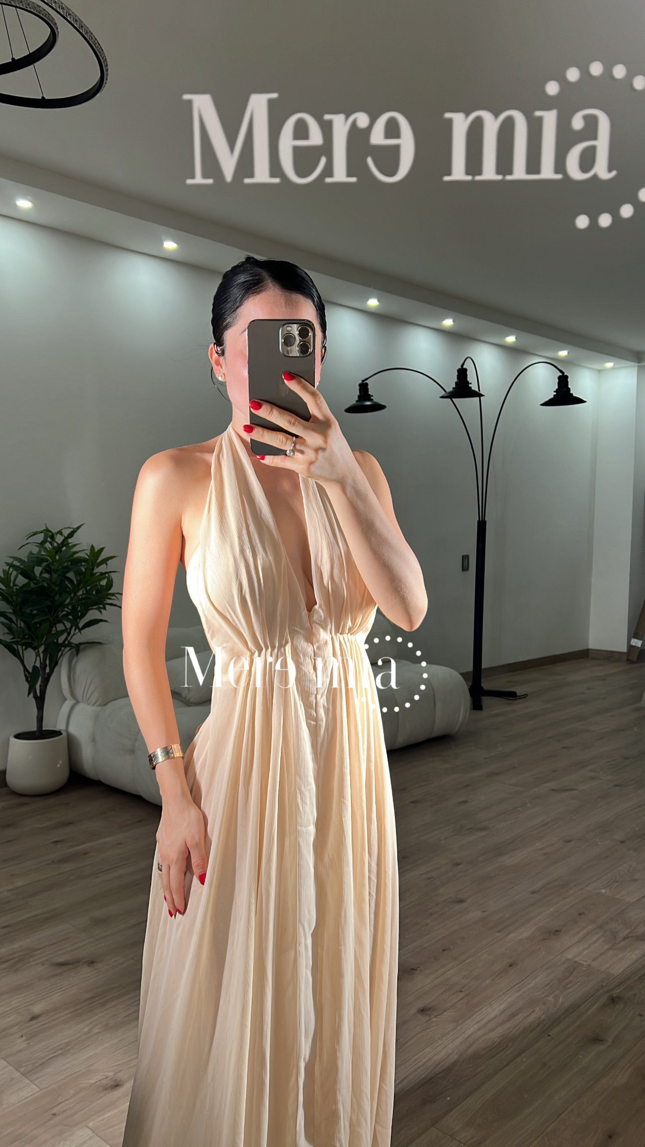 Vestido plisado halter v