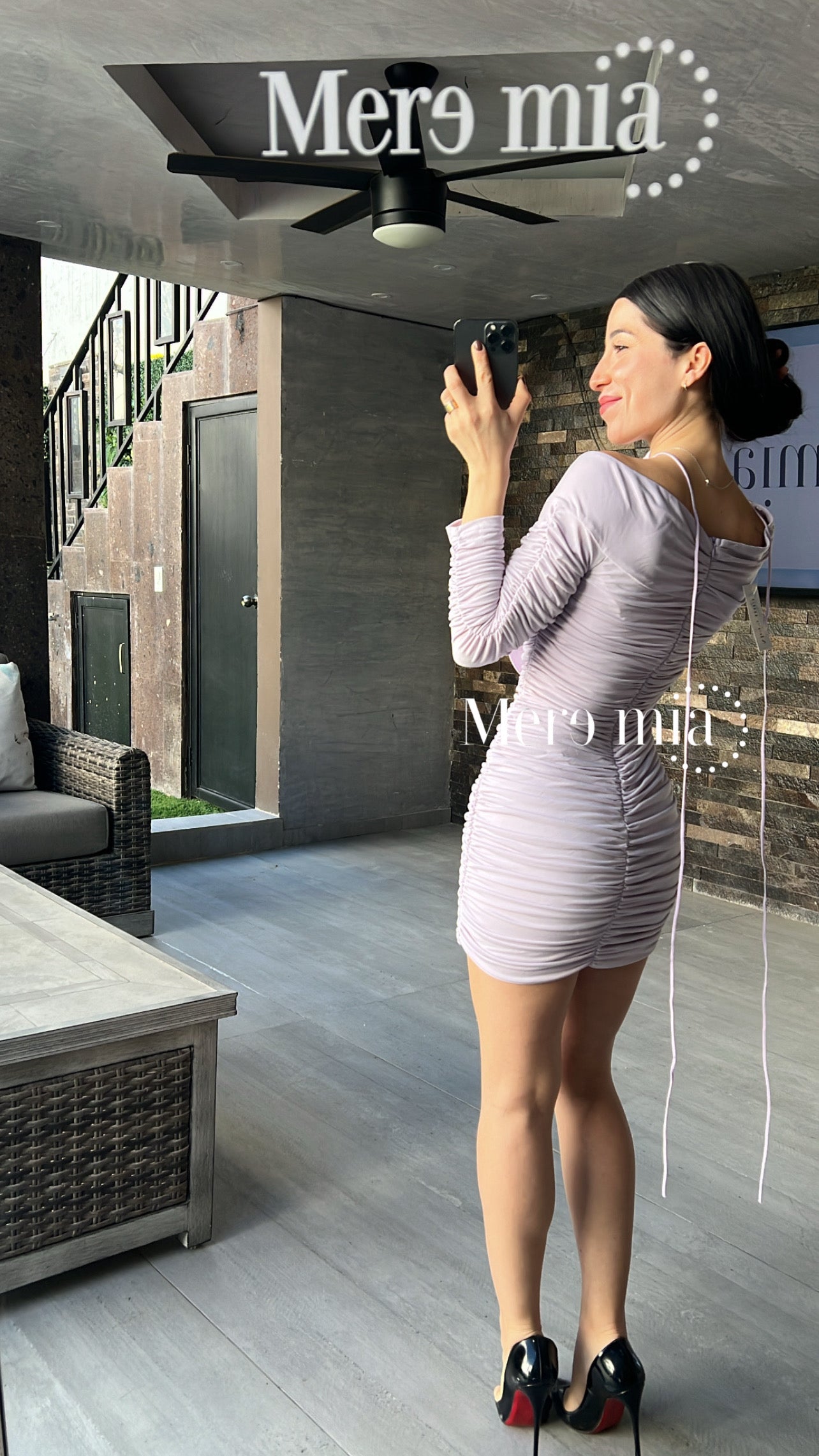 Vestido lila plisado flor