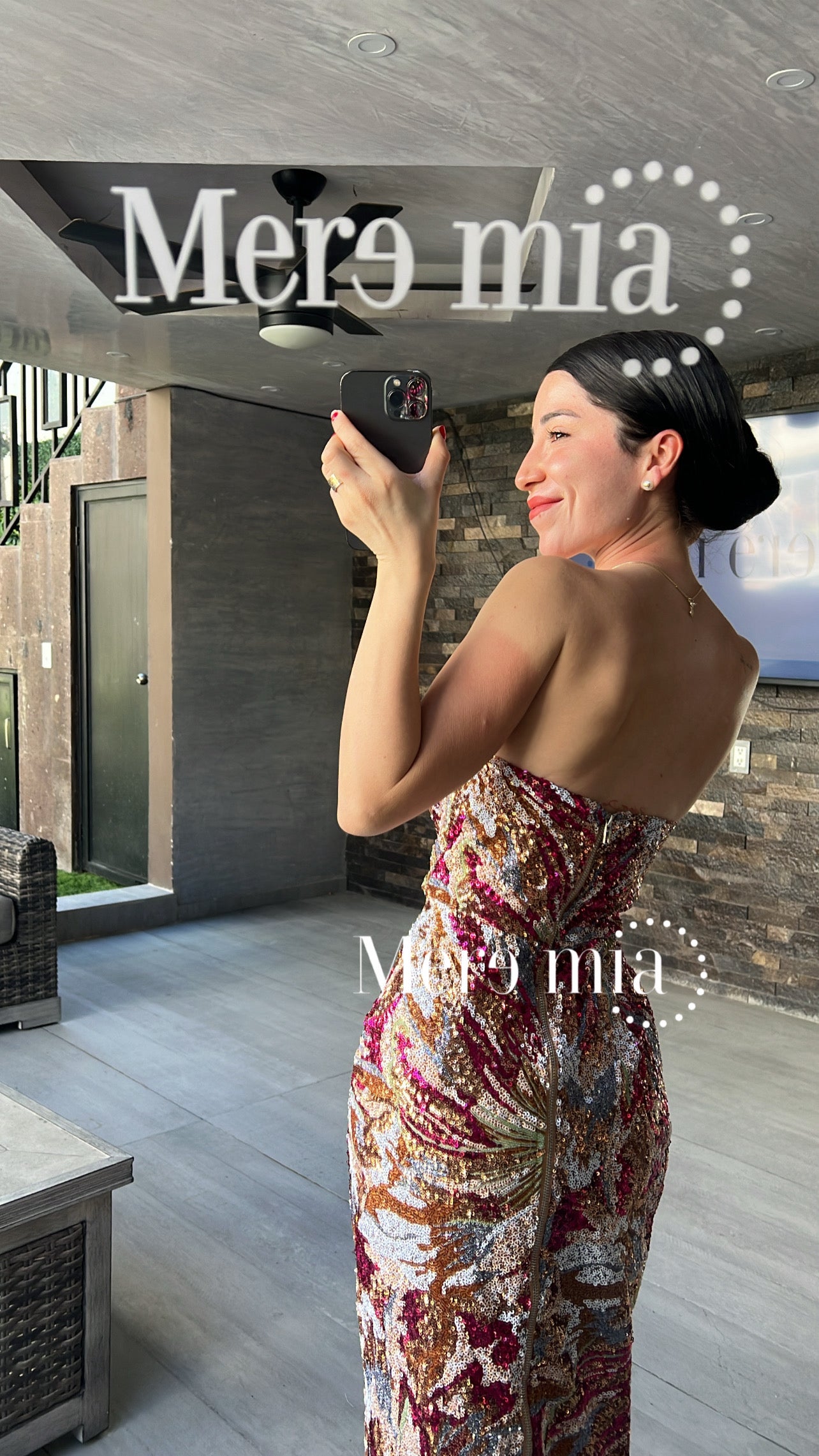 Vestido ramas lentejuelas