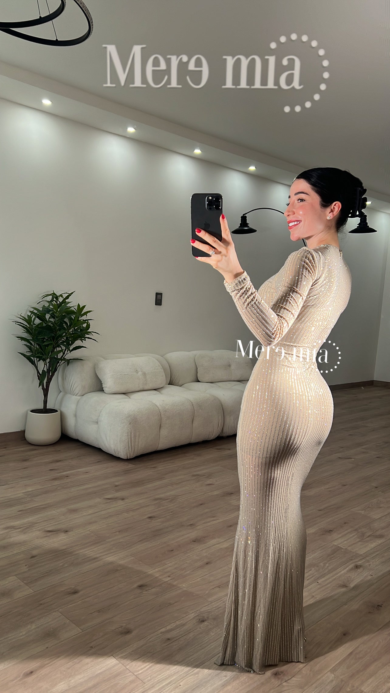 Vestido puntos rayas plata