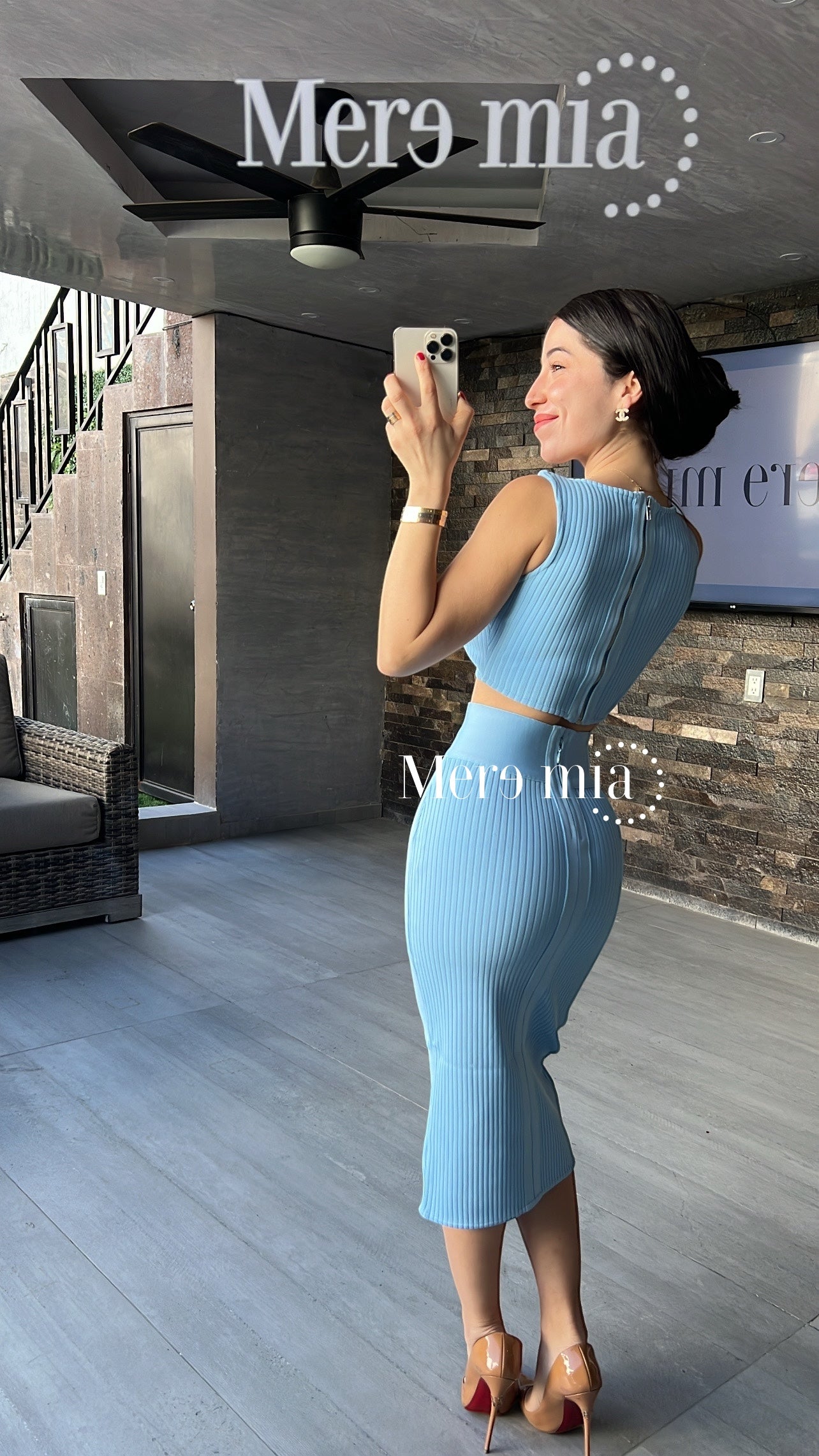 Conjunto azul midi