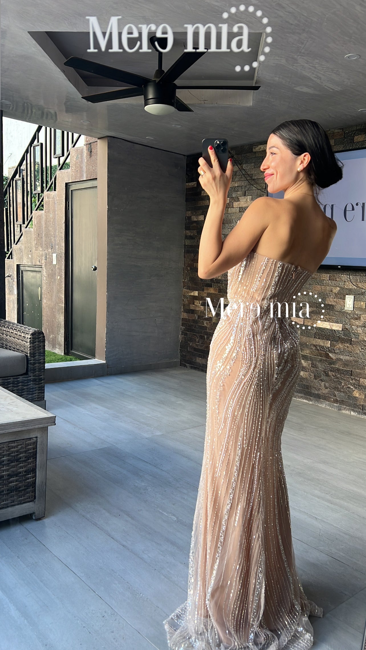 Vestido moka perlas