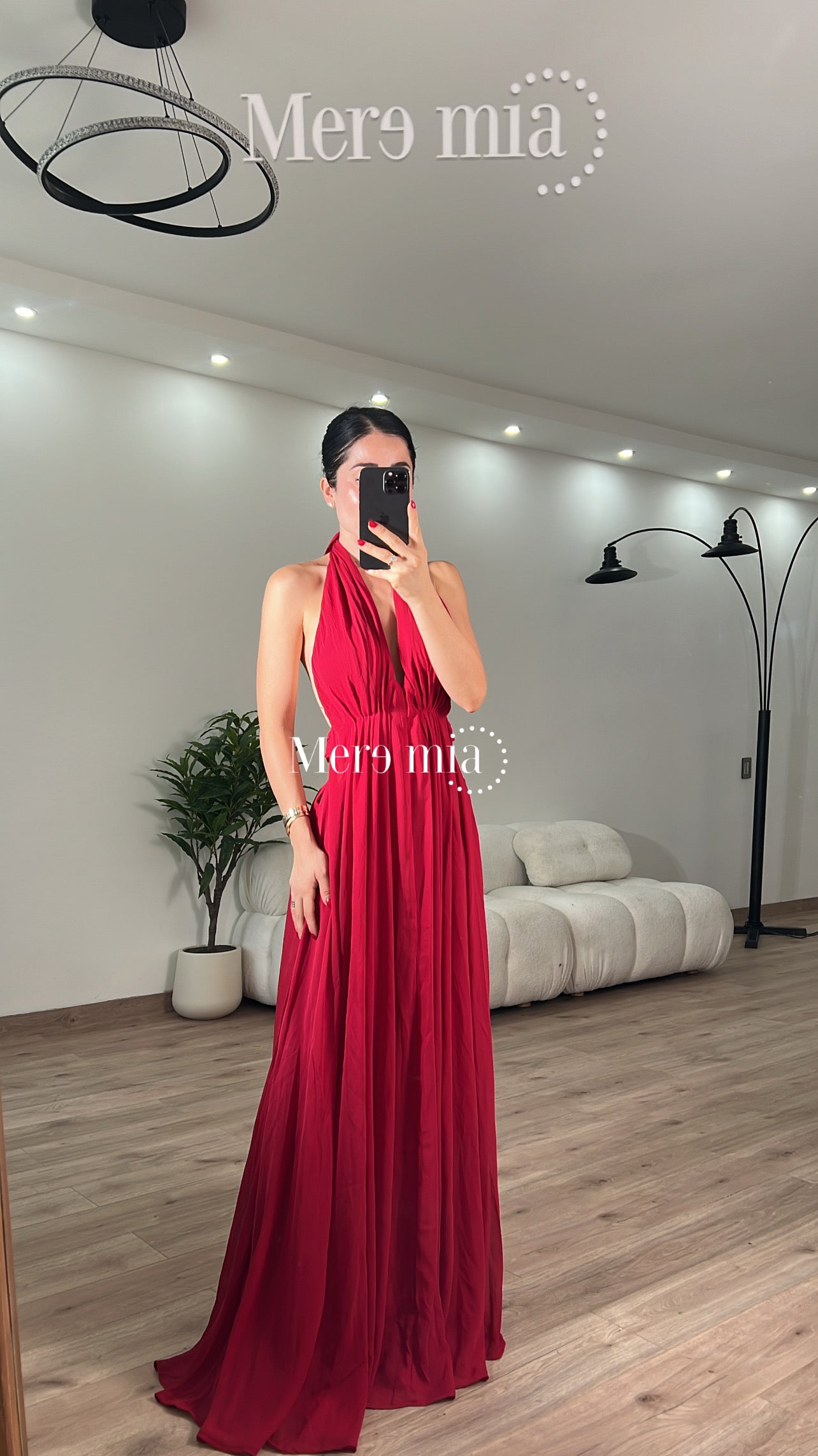 Vestido plisado halter v