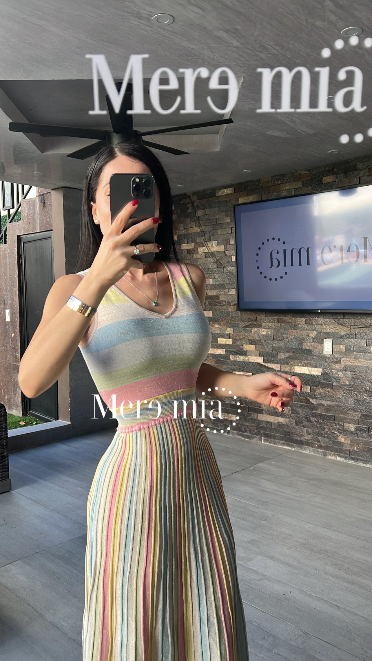 Vestido rayado colores pastel