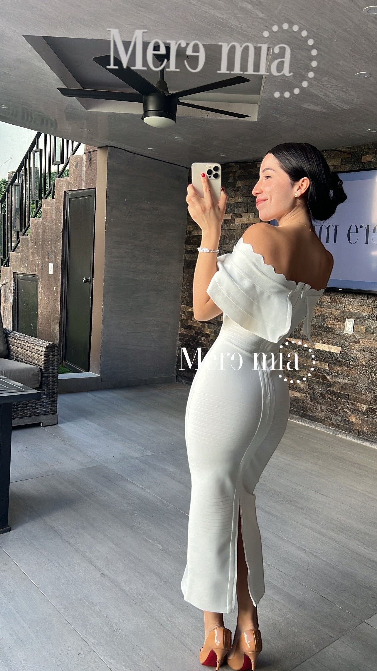 Vestido olan Ruff hombros