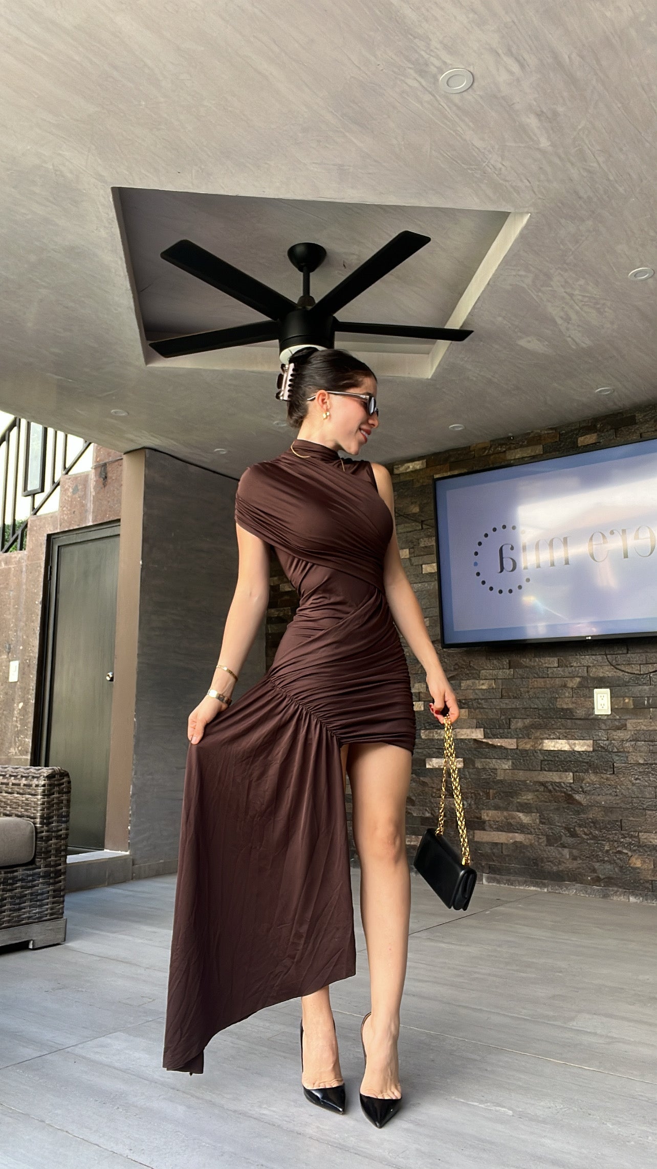Vestido cruzado estola