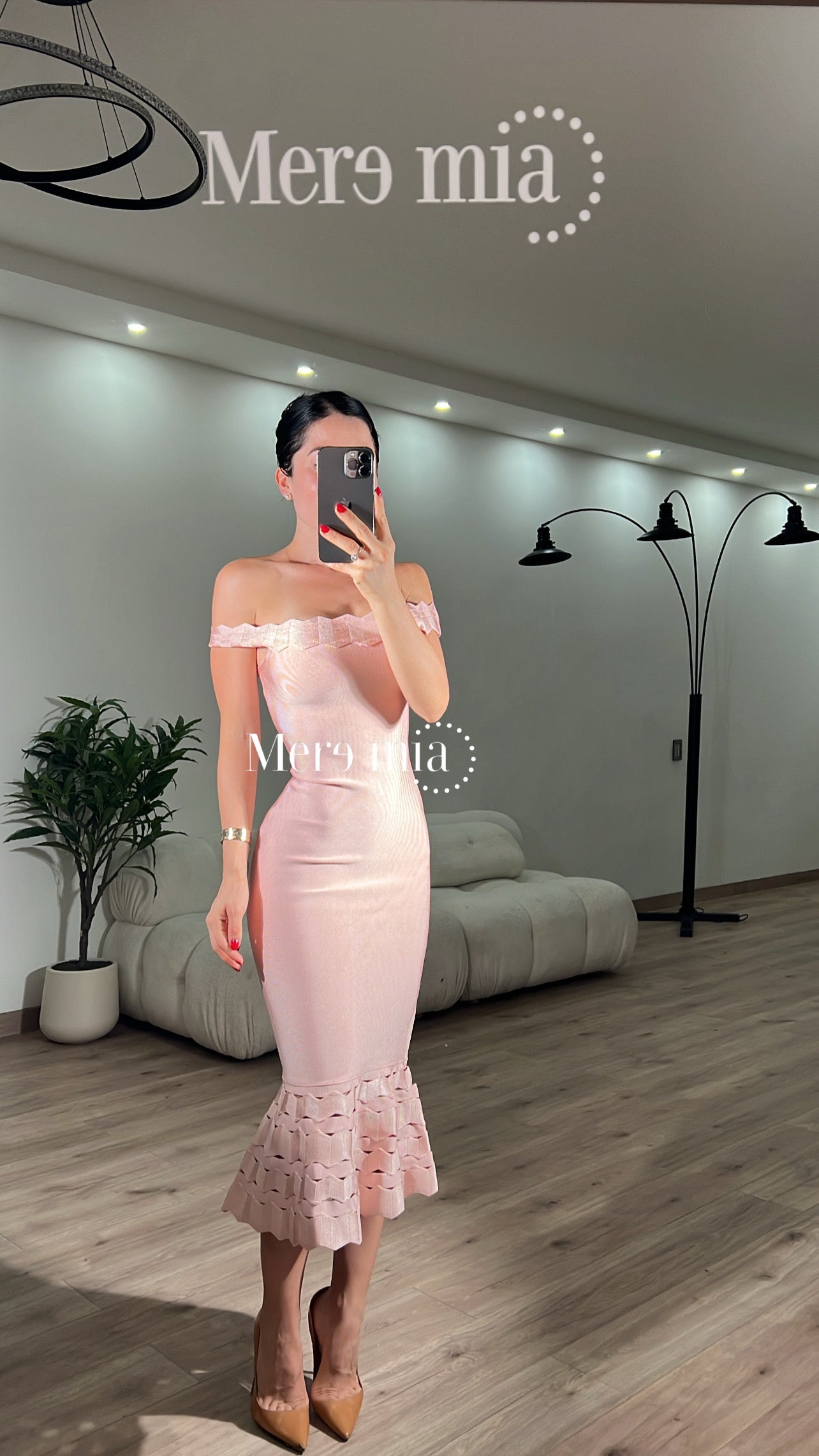 Vestido hombros olan ruff
