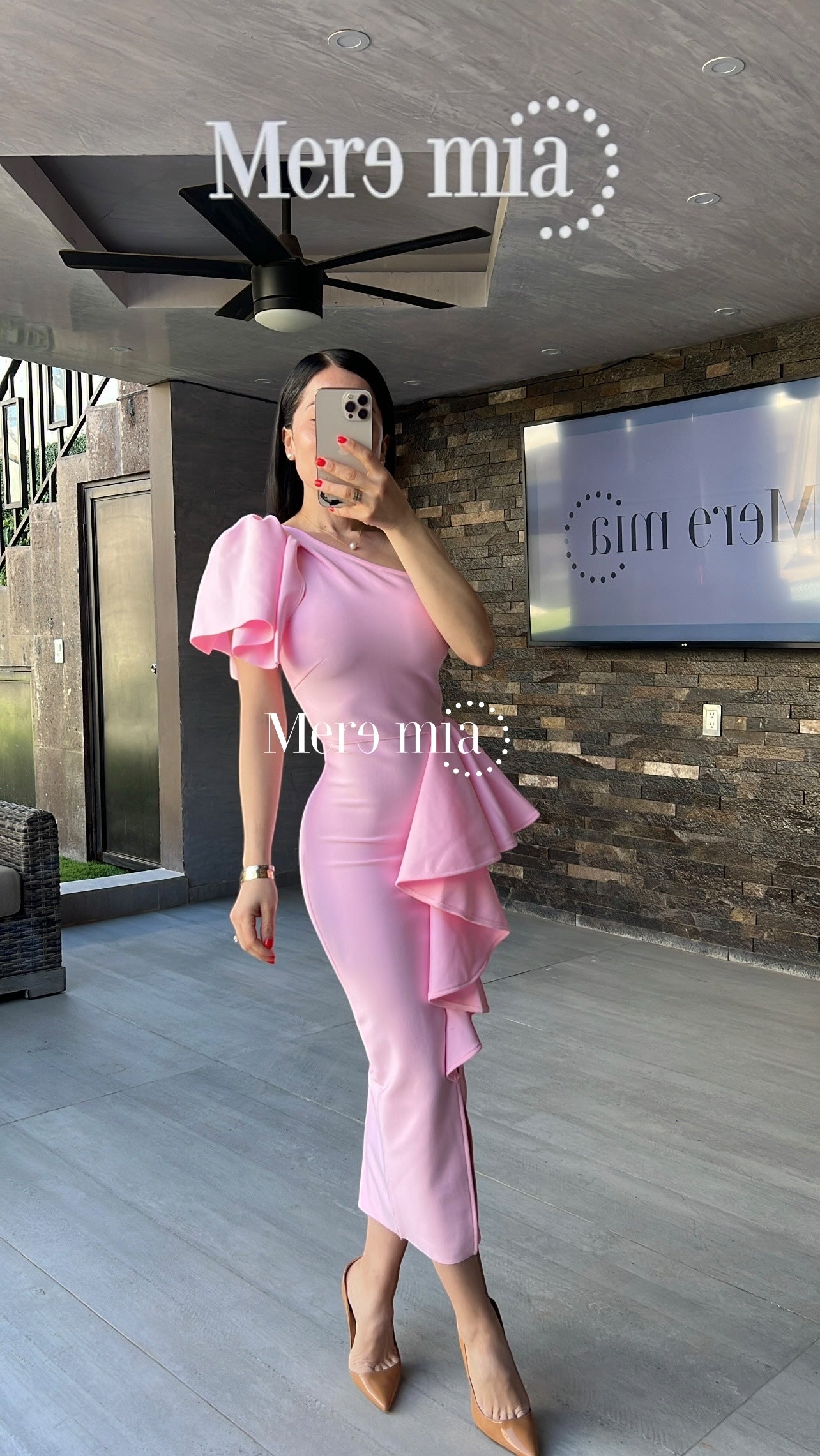 Vestido rosa escarola