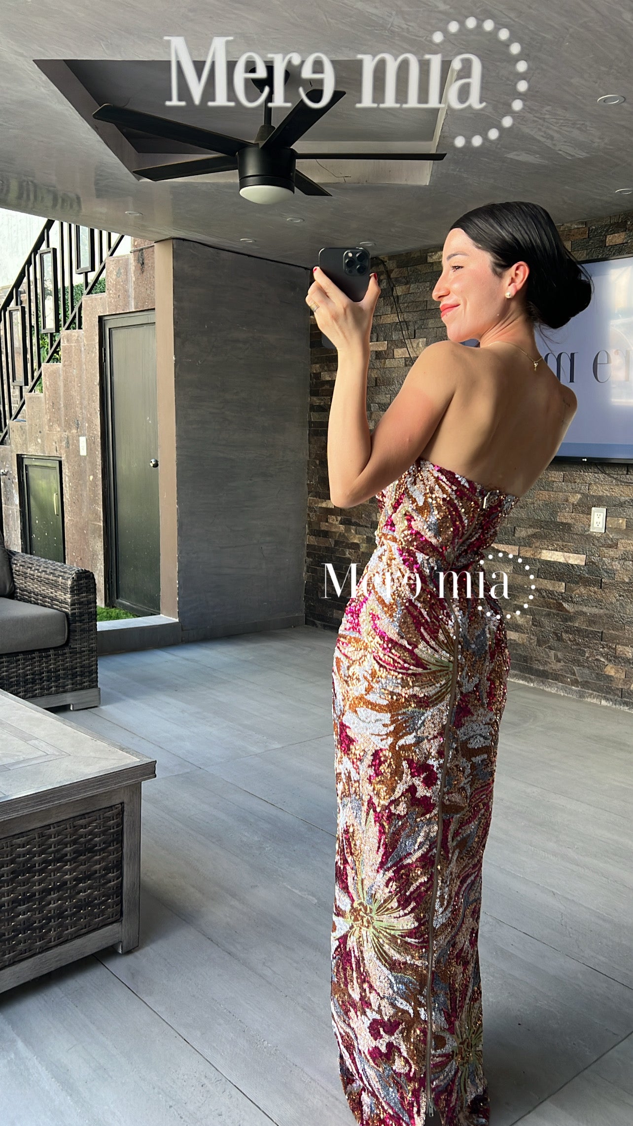 Vestido ramas lentejuelas