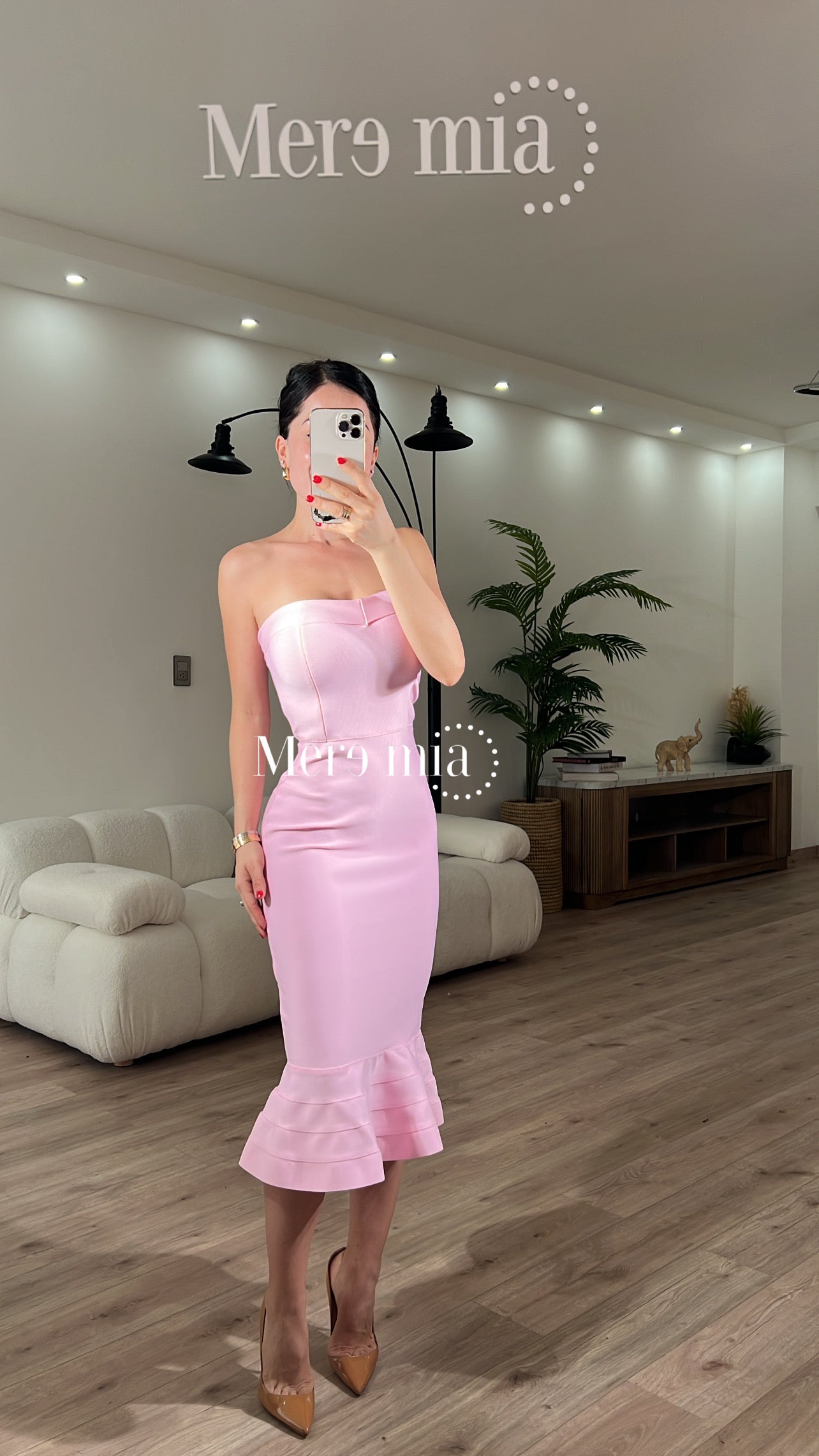 Vestido rosa olan ab