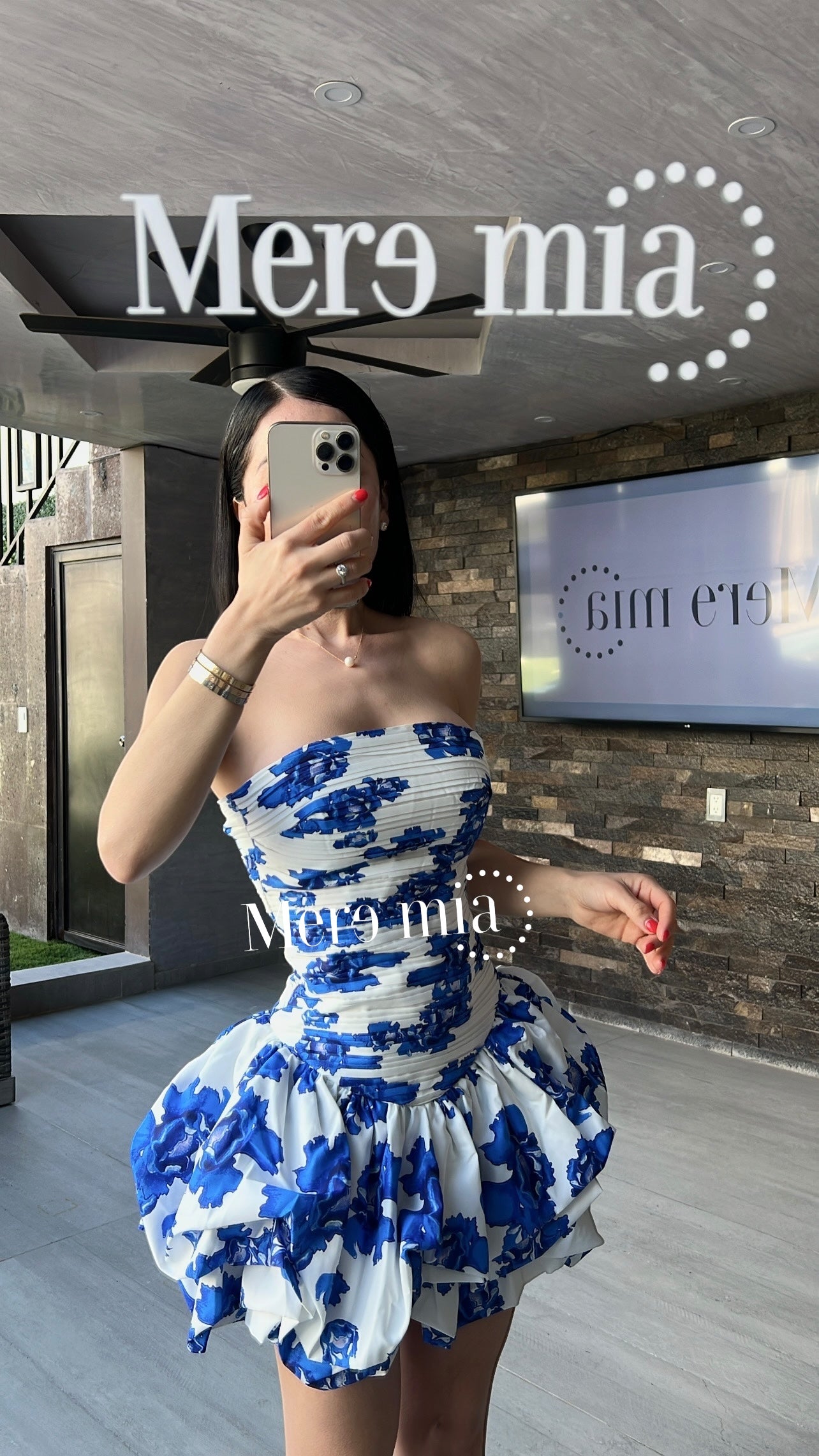 Vestido azul flores