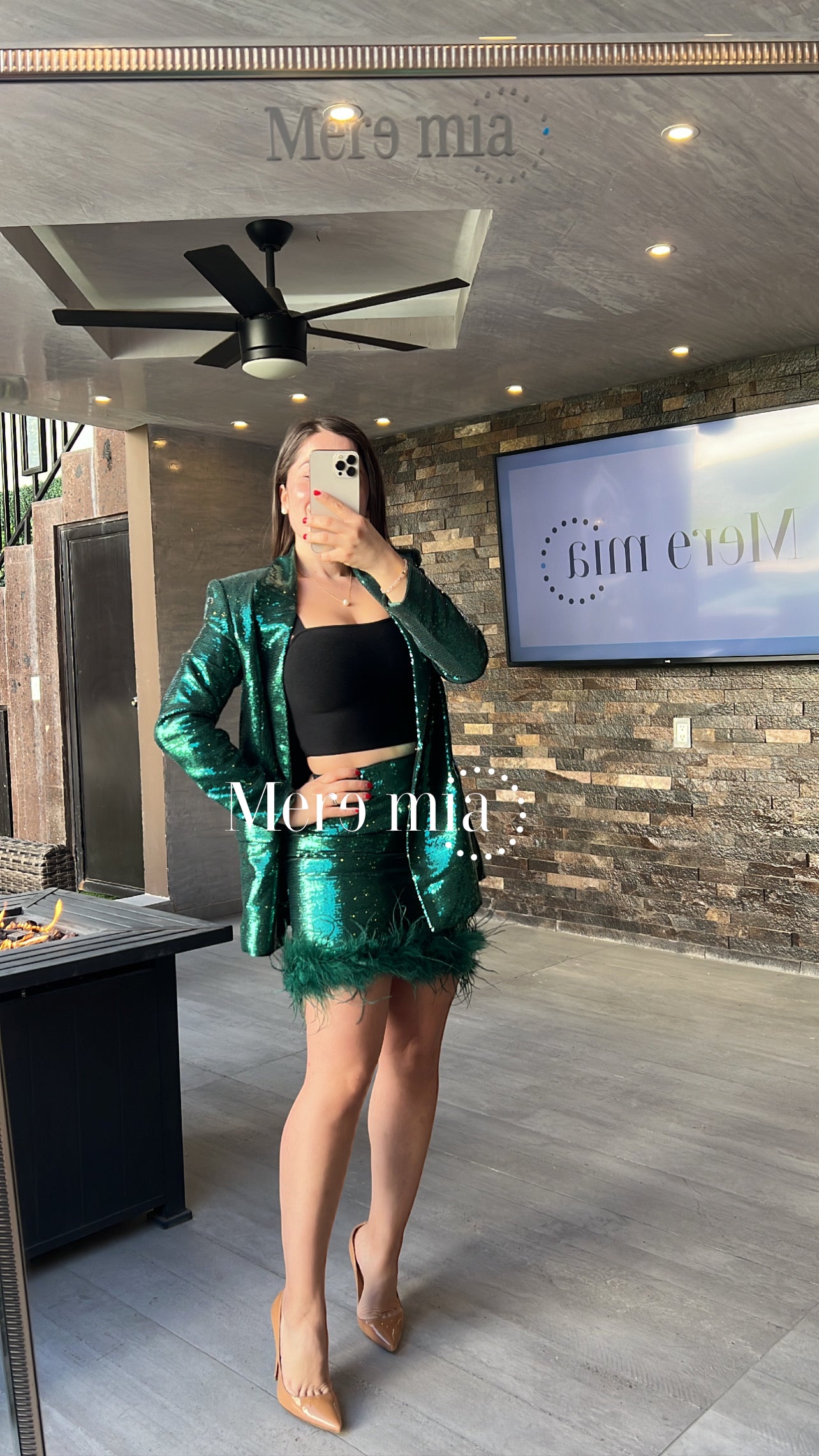 Conjunto verde lentejuelela