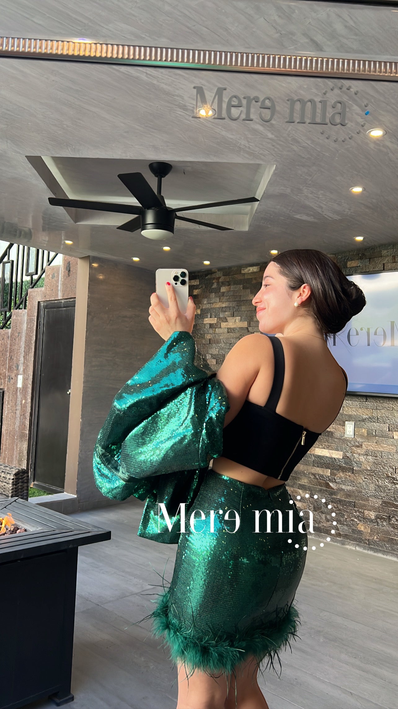 Conjunto verde lentejuelela