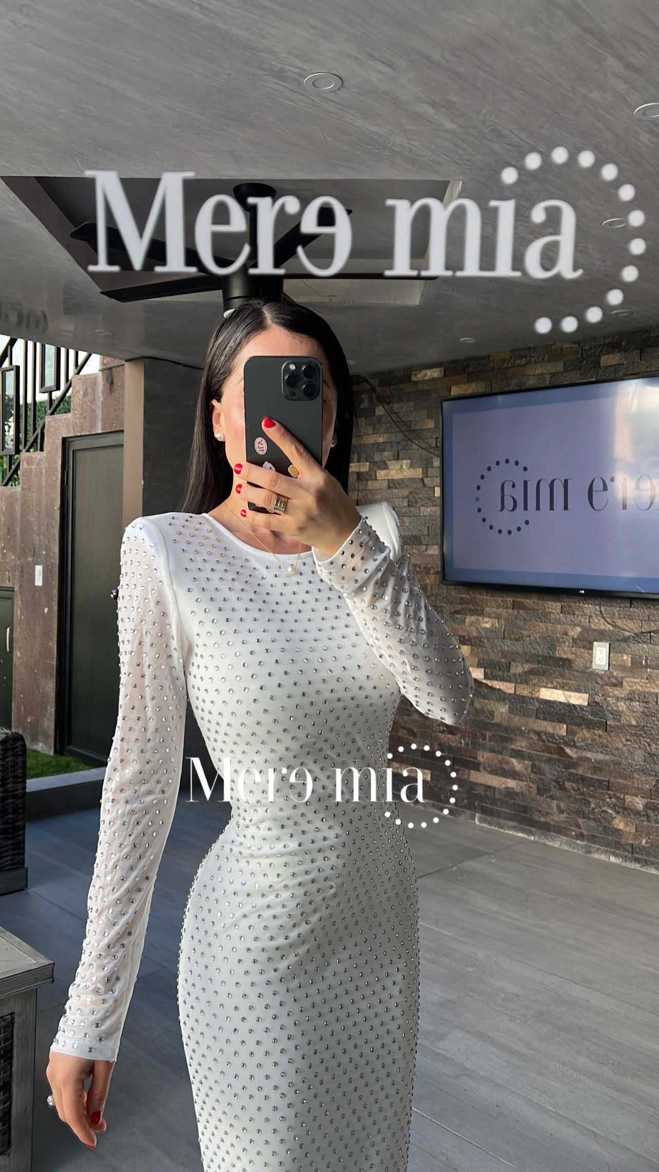 Vestido blanco puntos espalda