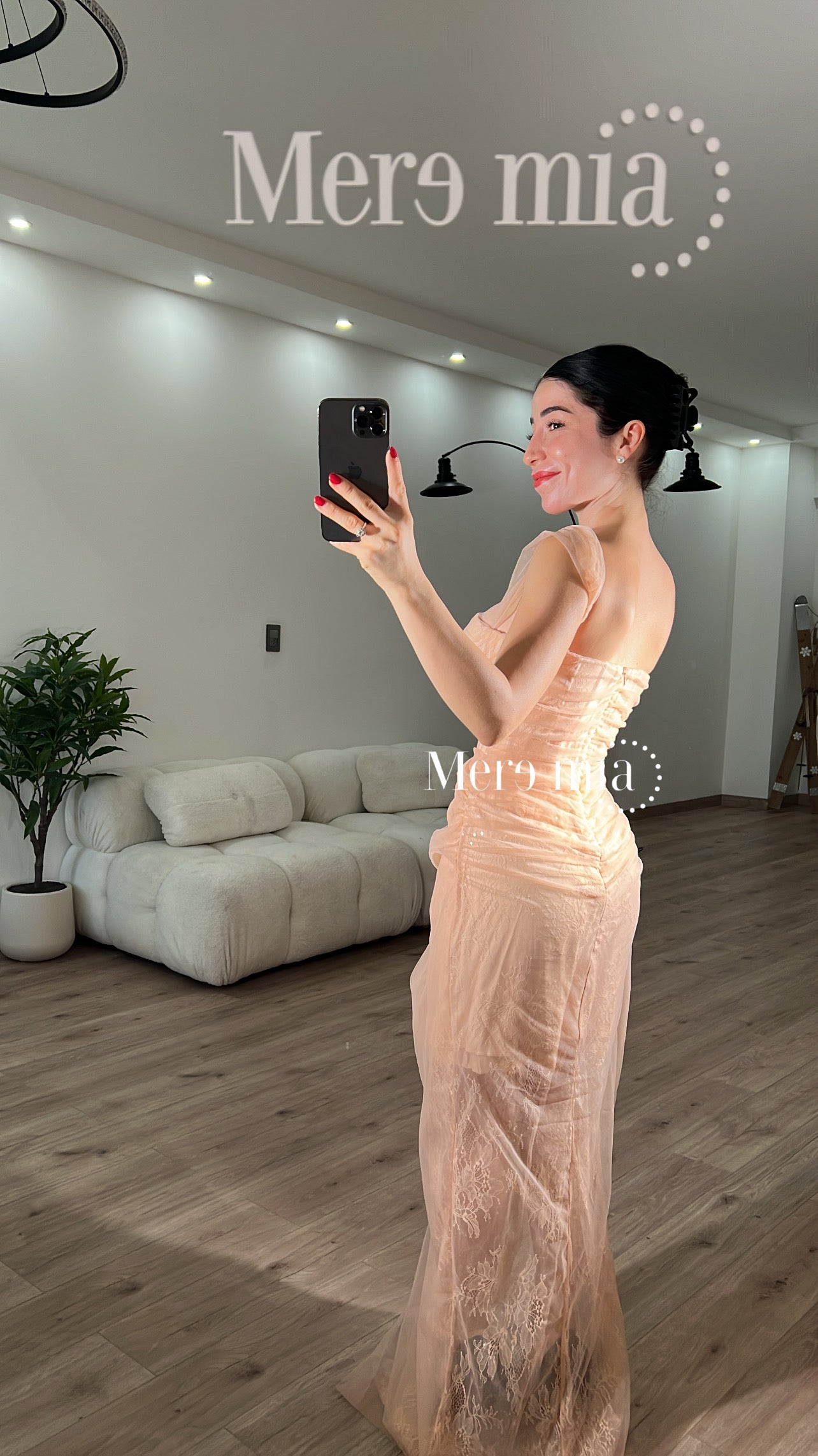 Vestido melón encaje