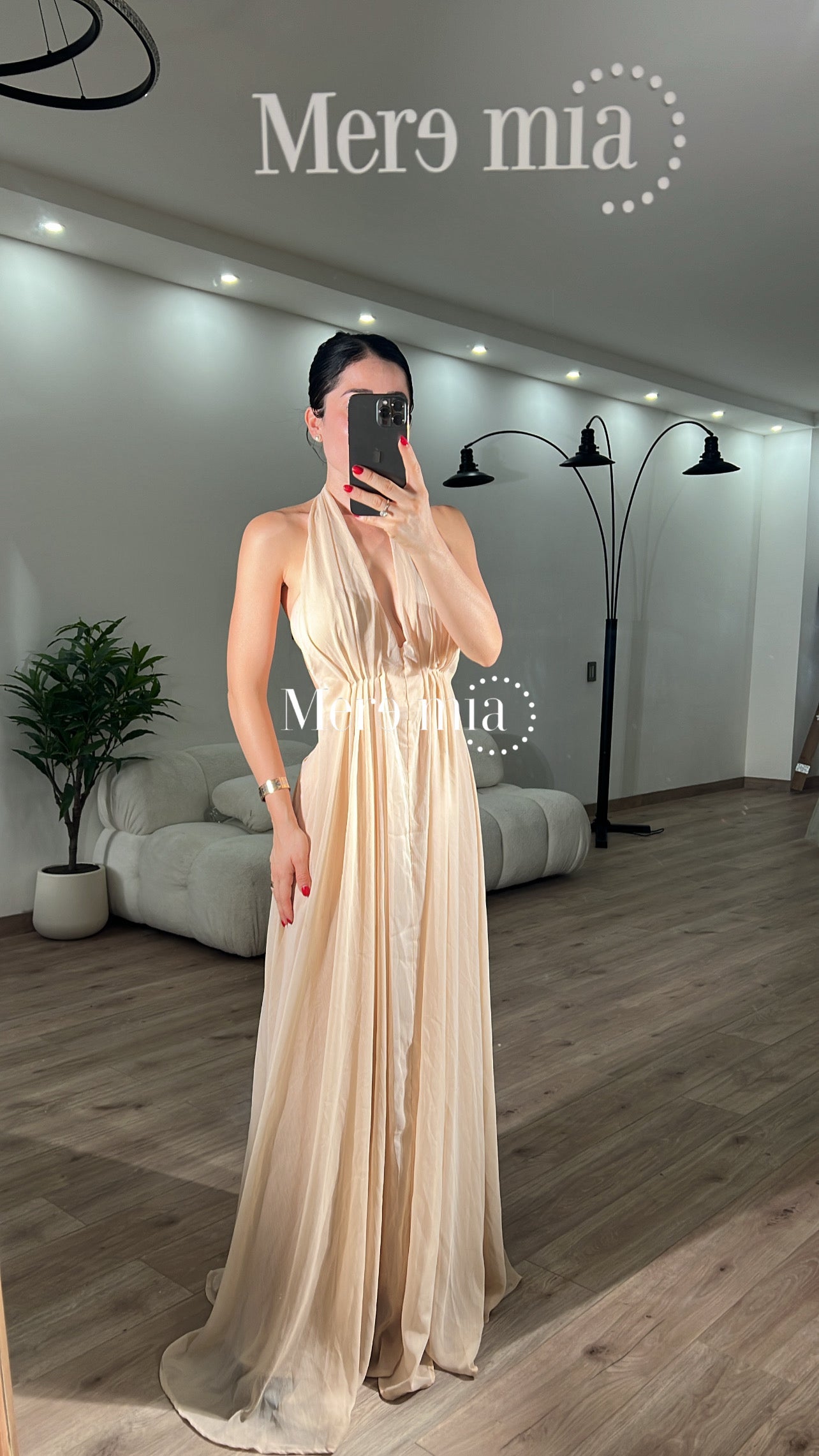 Vestido plisado halter v