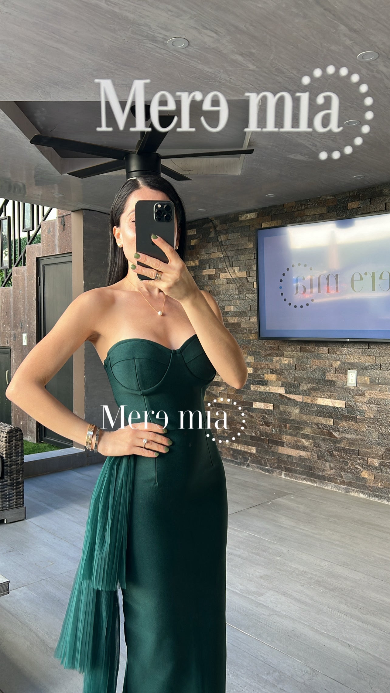 Vestido verde tul