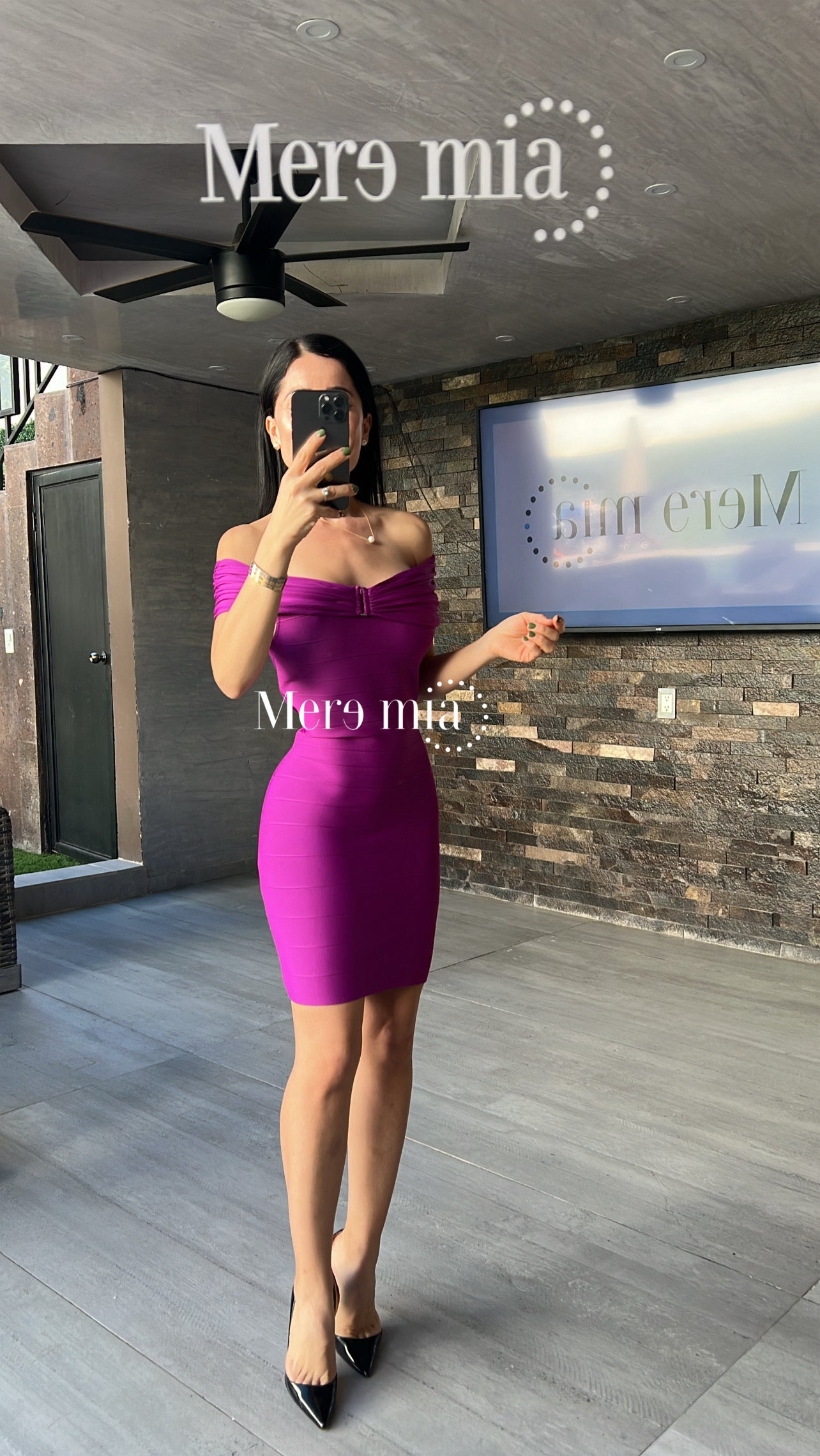 Vestido Lila Off-Shoulder