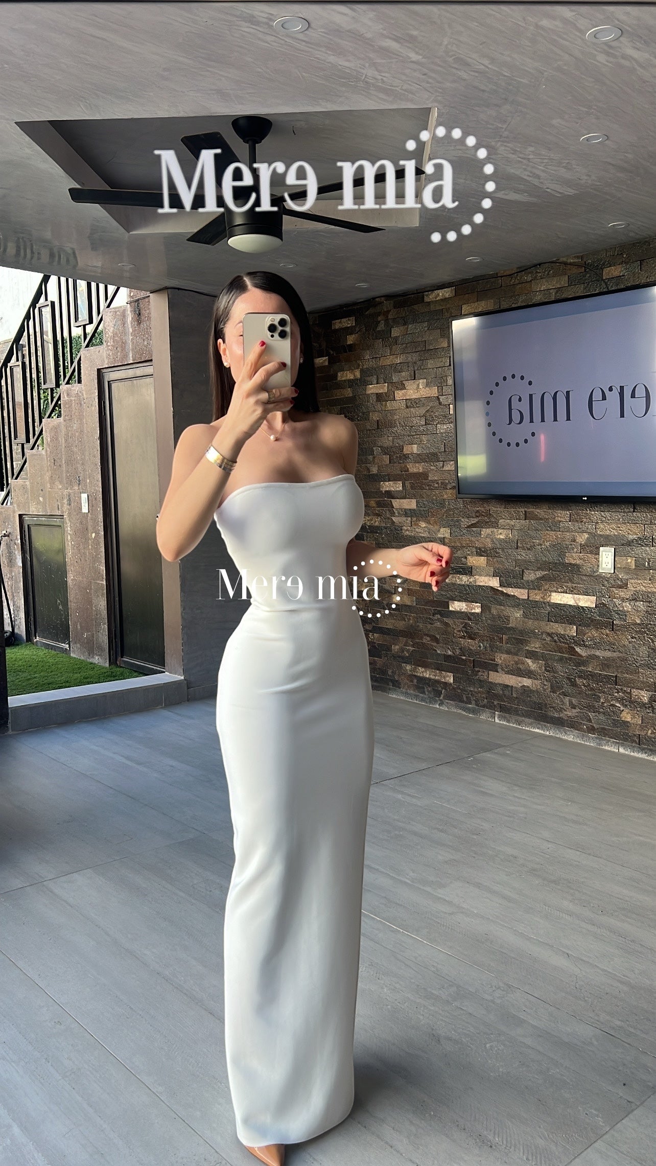 Vestido blanco strapples liso