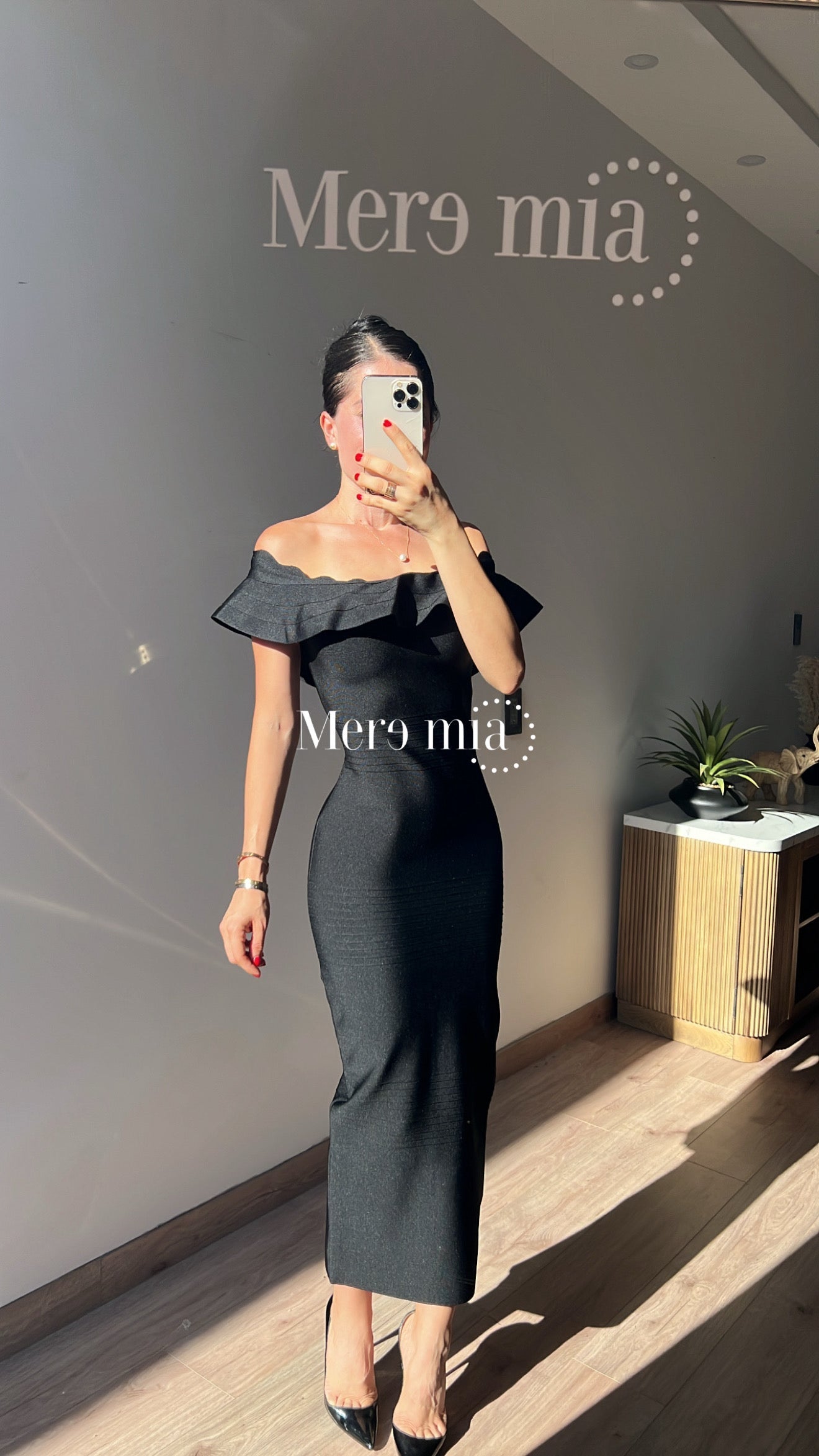 Vestido olan Ruff hombros