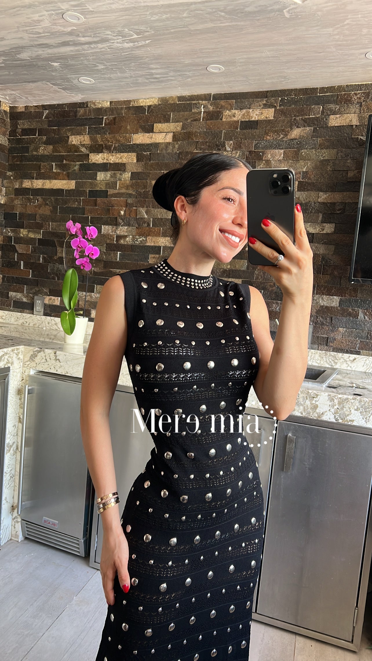 Vestido estoperoles olanes
