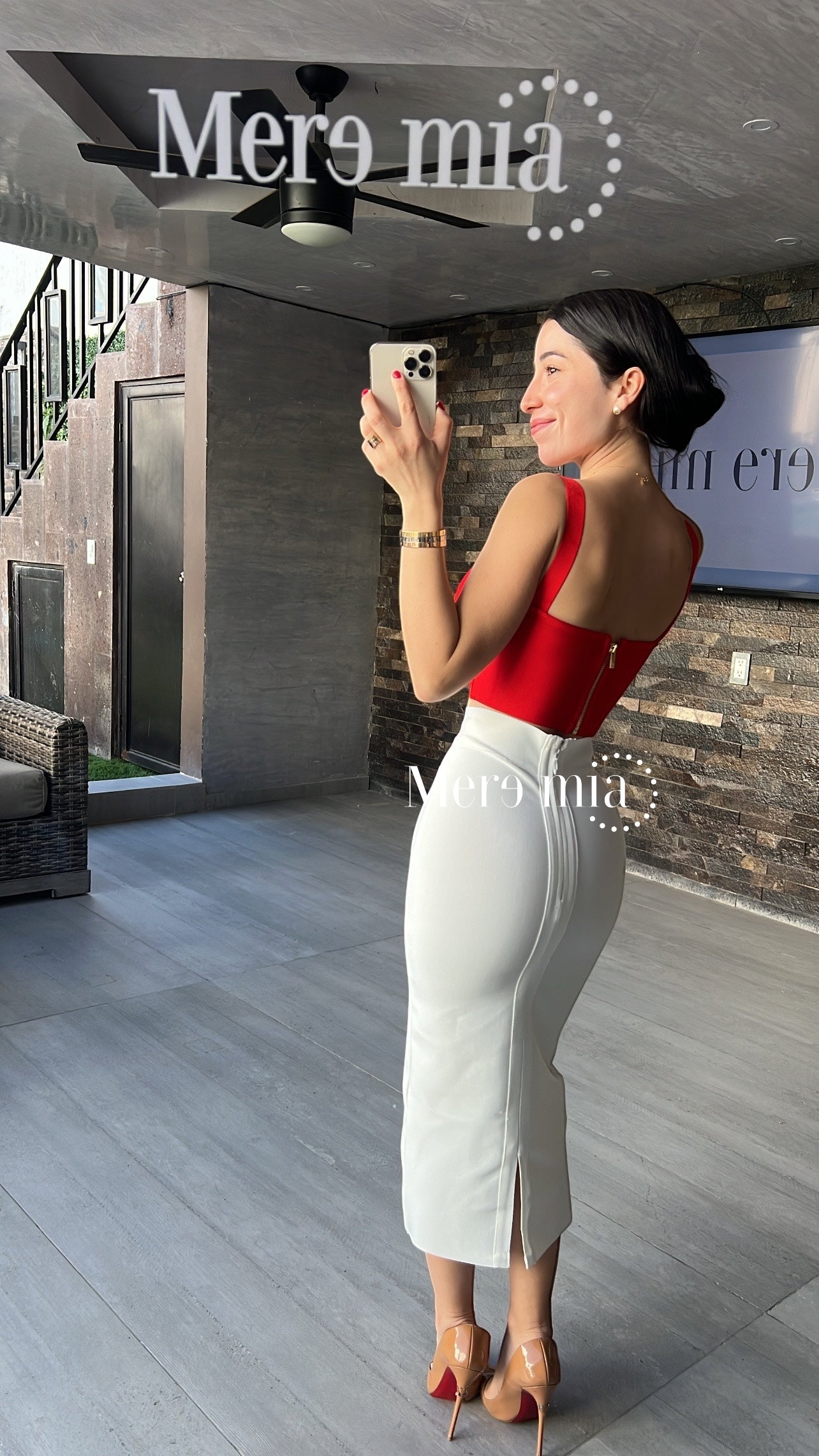 Top rojo tirantes