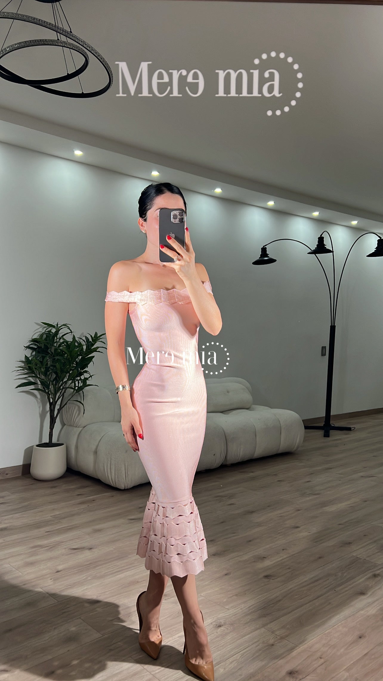 Vestido hombros olan ruff