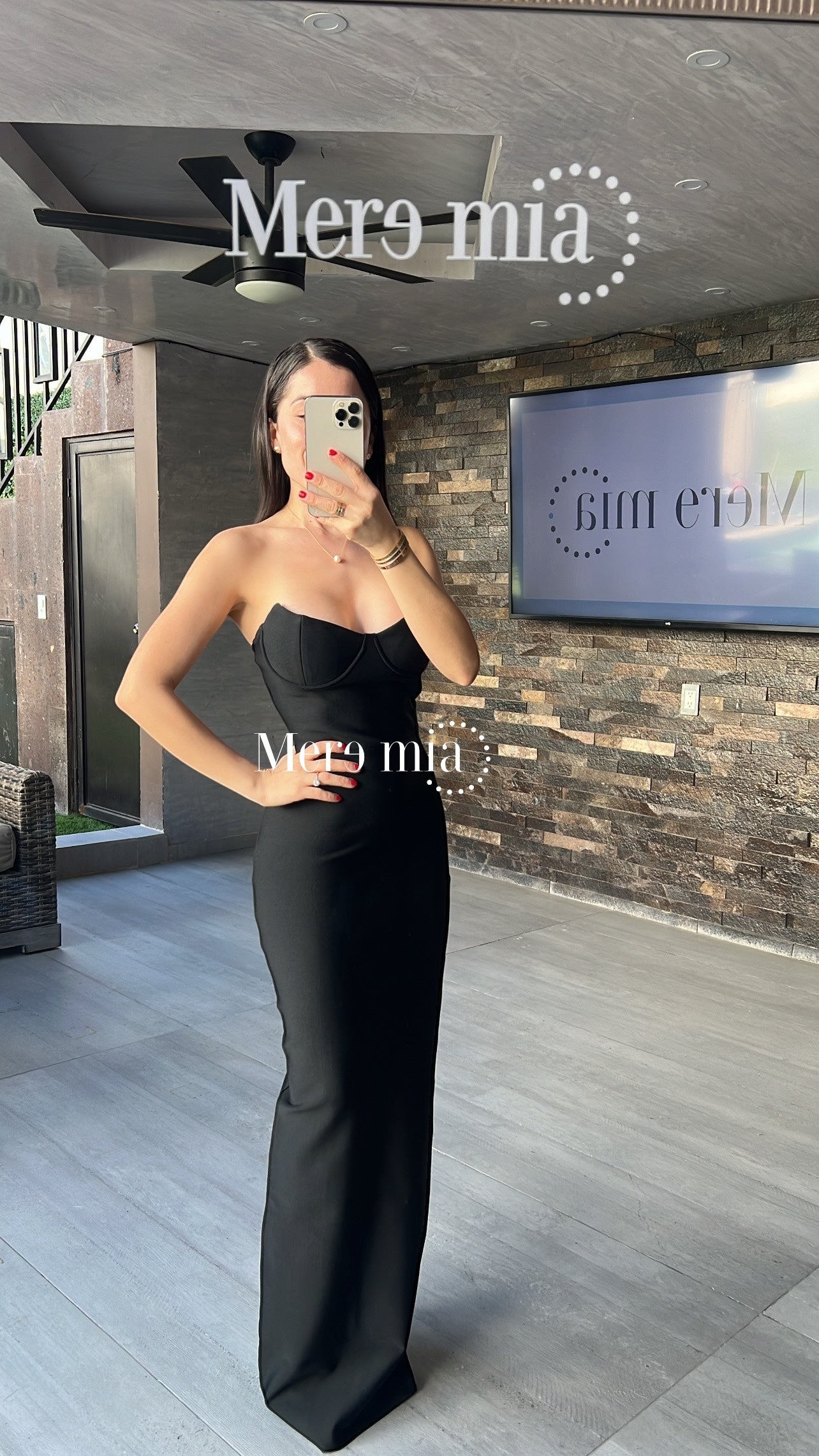 Vestido negro copas strapp