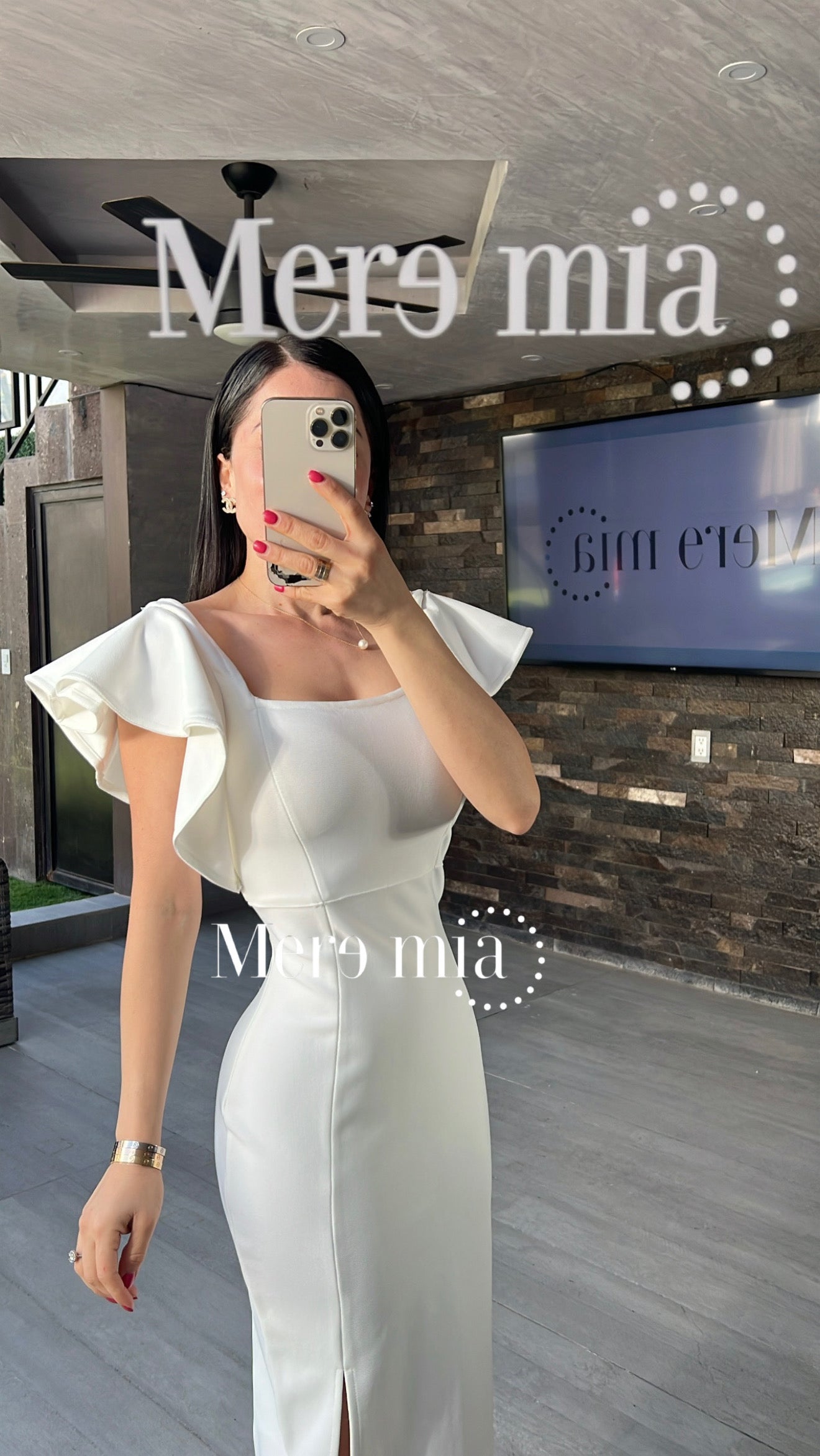 Vestido blanco mangas ol