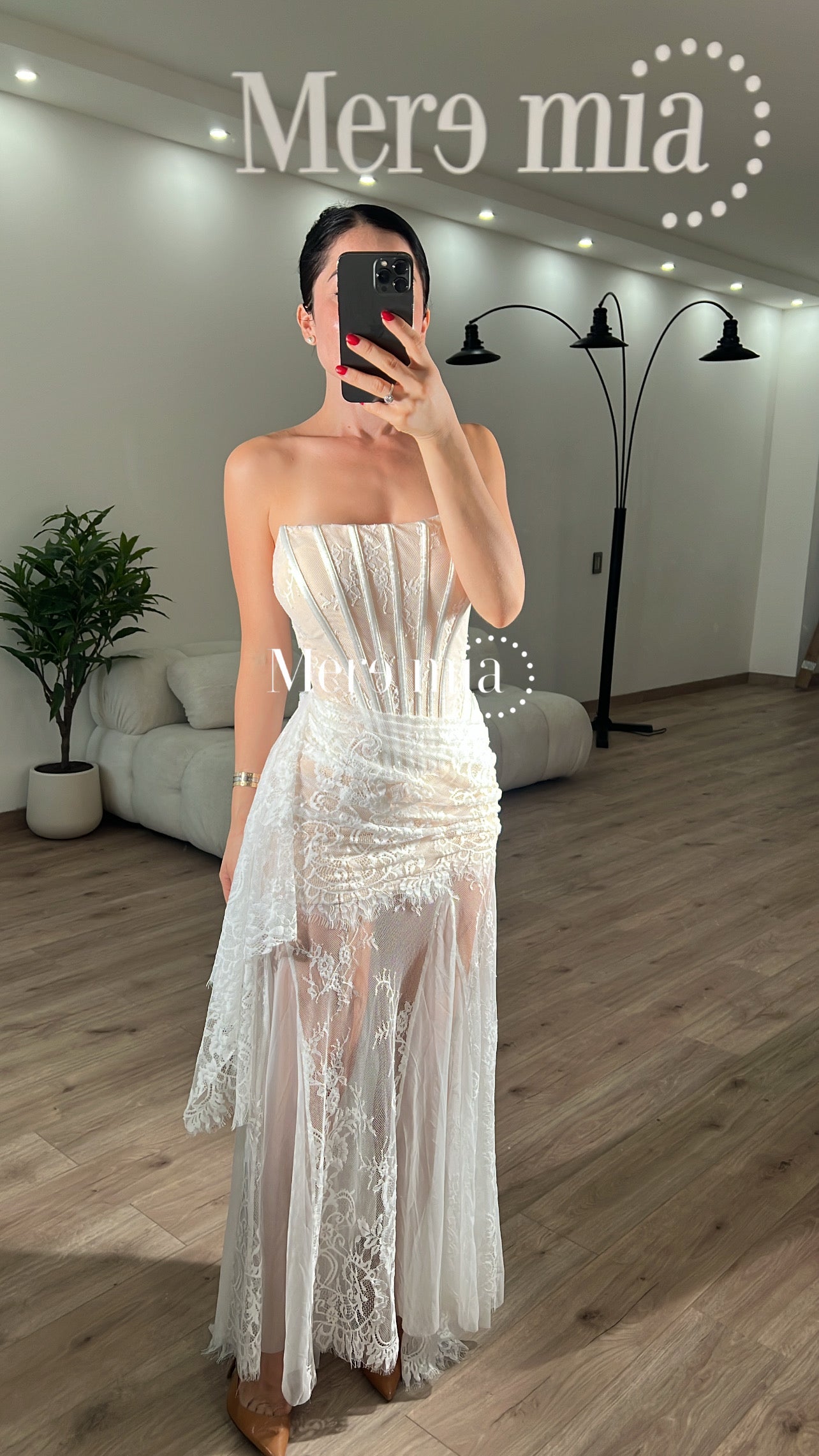 Vestido encaje largo