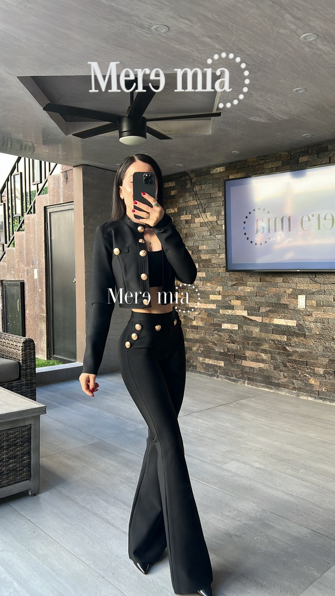 Cardigan negro botones