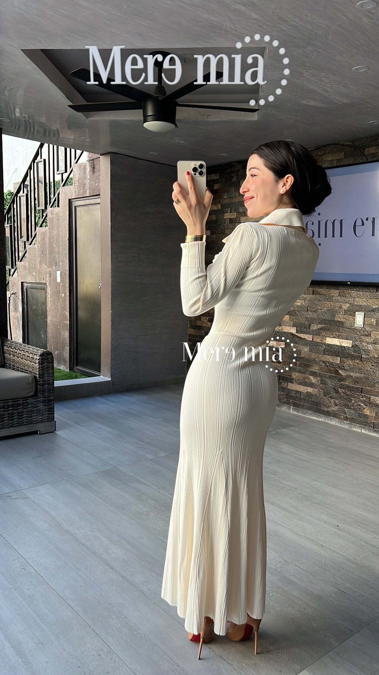 Vestido ivory cuello ml