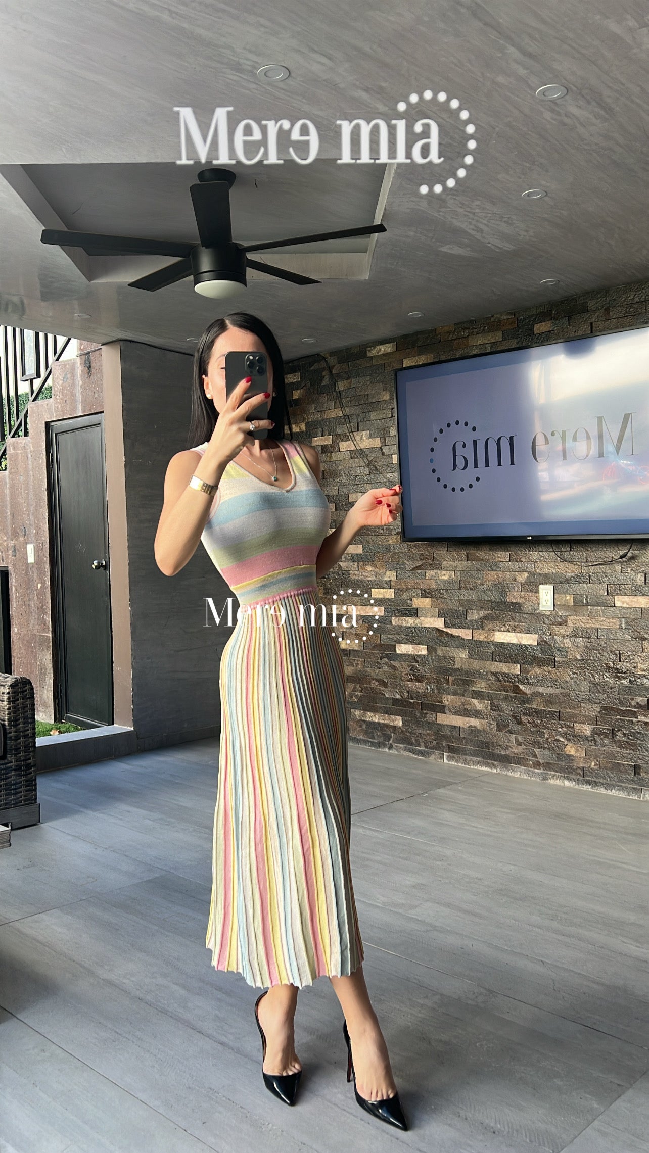 Vestido rayado colores pastel