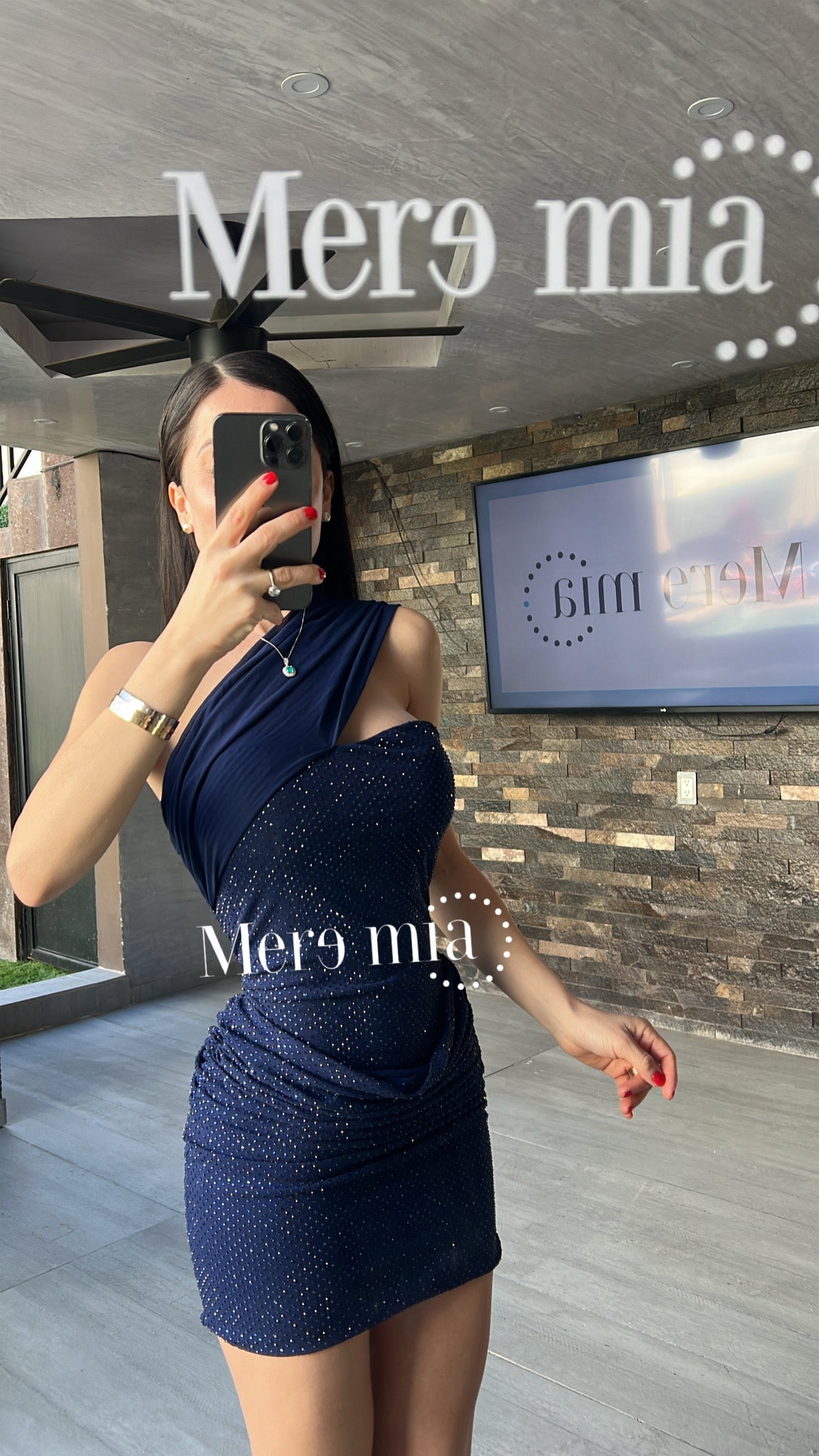 Vestido puntos estola malla