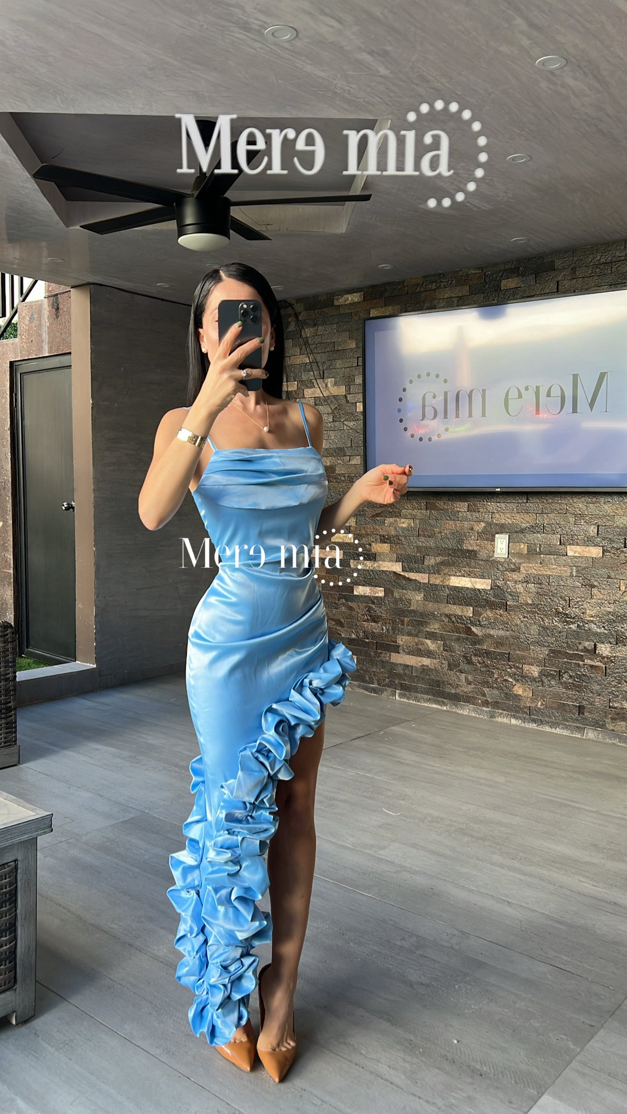 Vestido azul escarola es