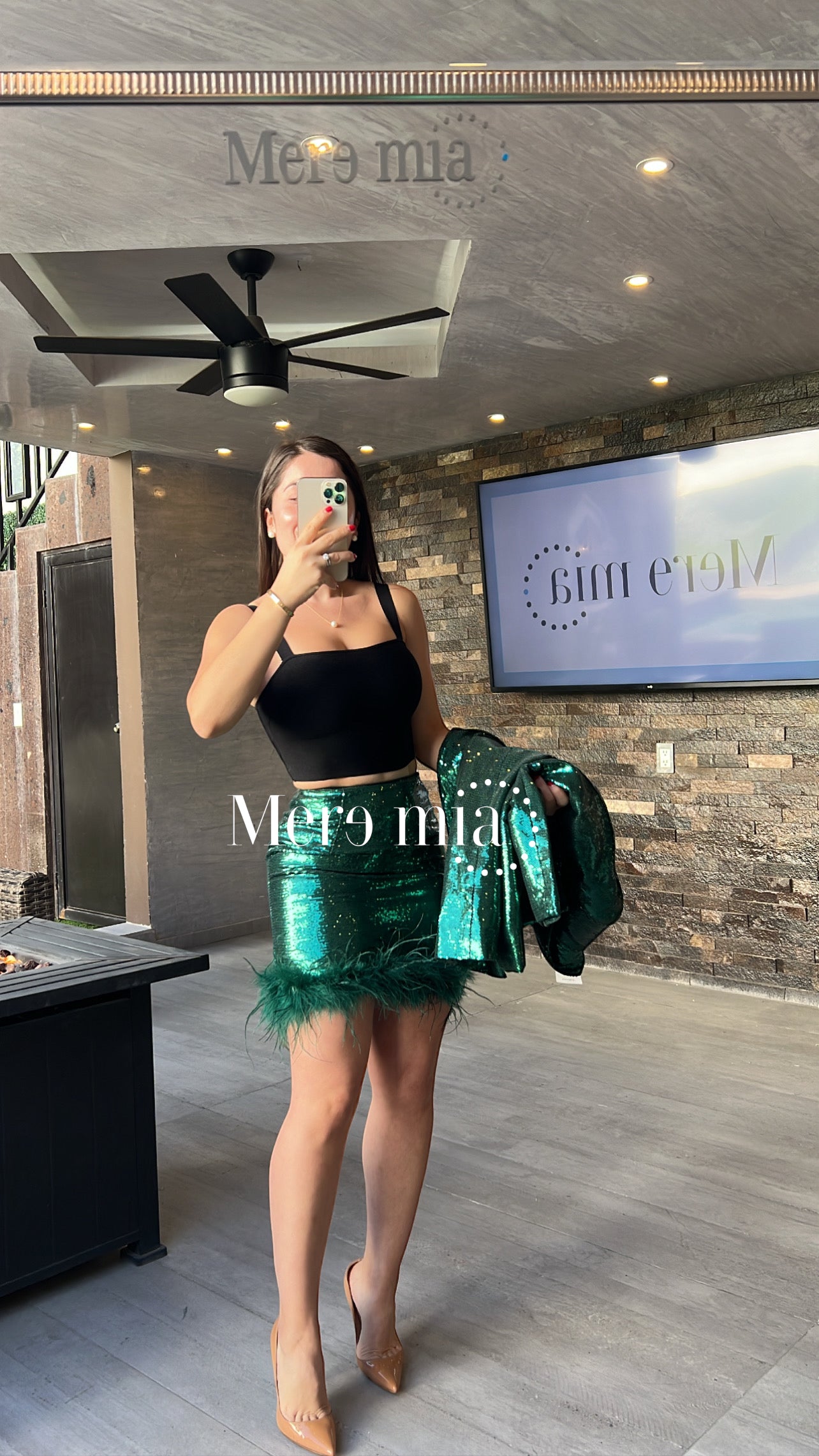 Conjunto verde lentejuelela