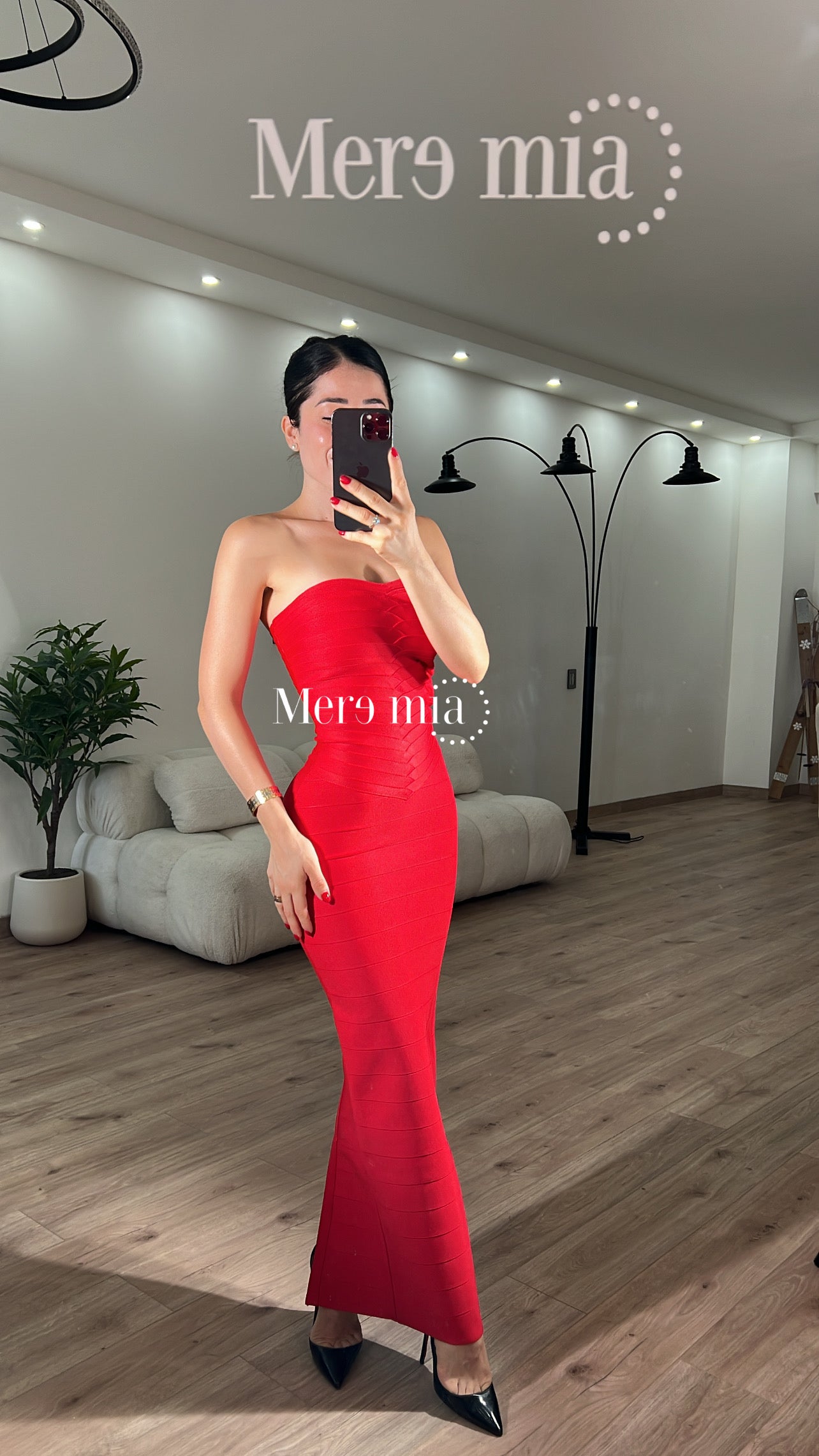 Vestido tiras fruncido largo