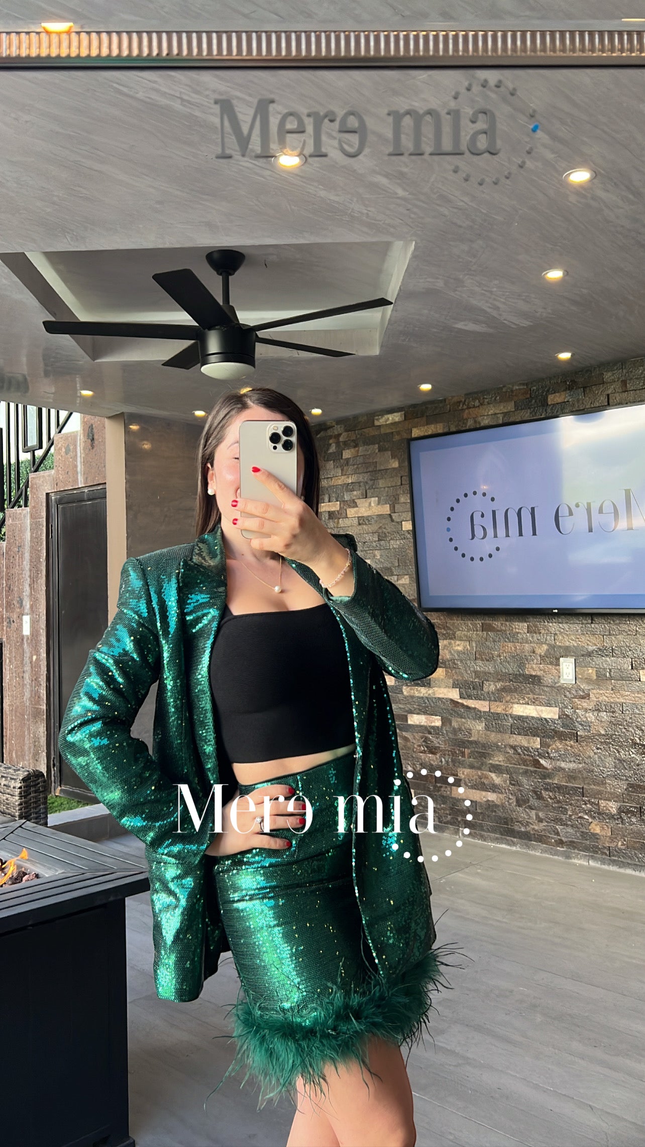 Conjunto verde lentejuelela