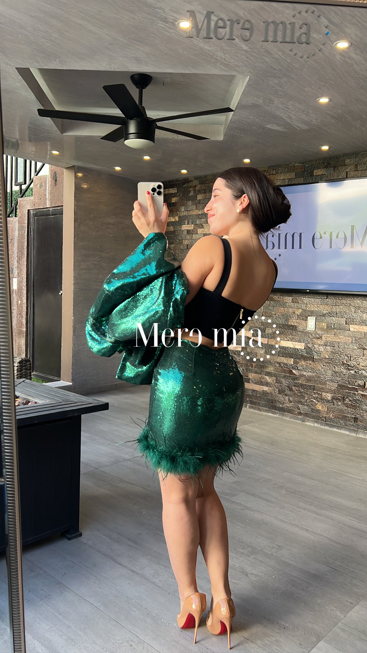 Conjunto verde lentejuelela